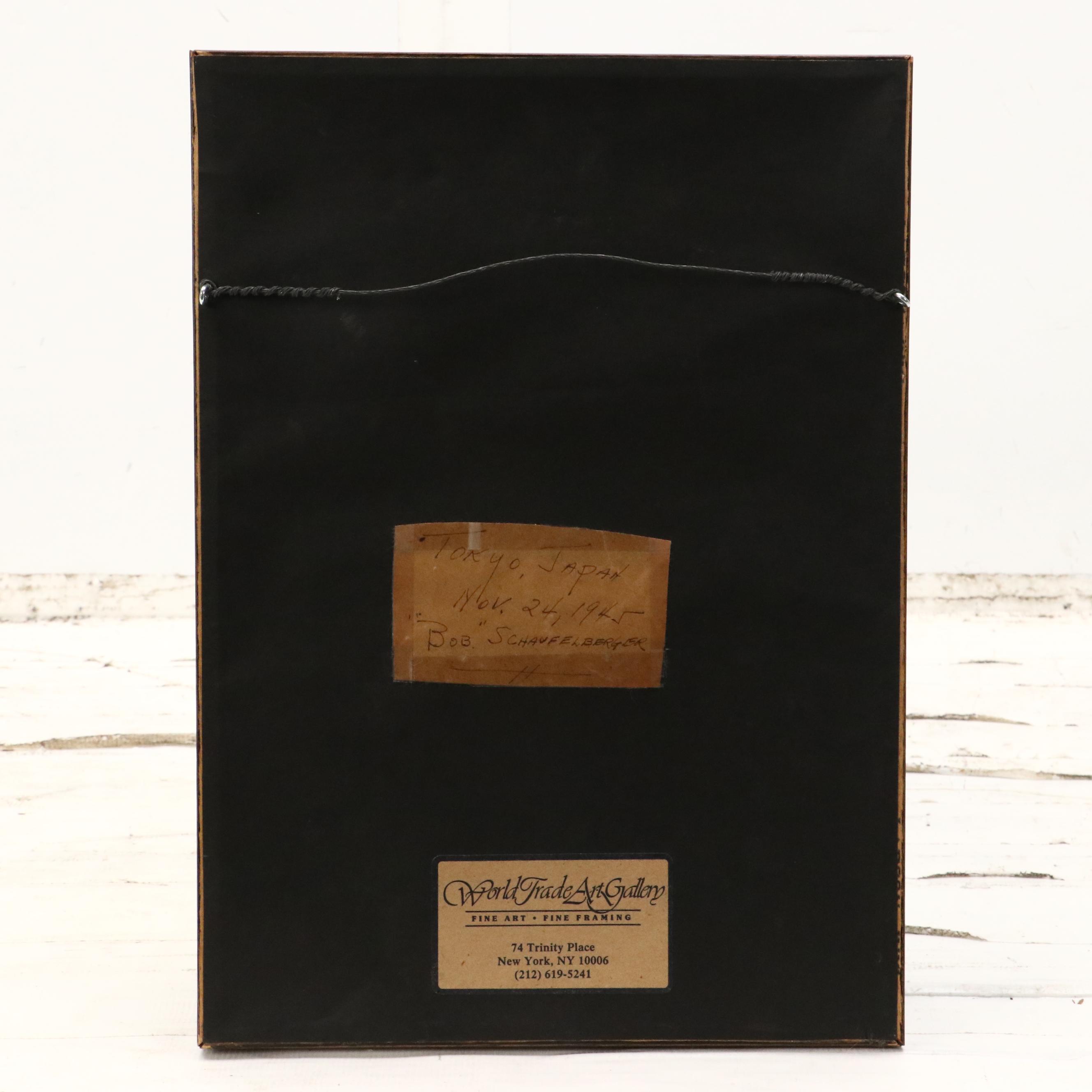 Kawase Hasui Shin-Hanga Woodblock "Mount Fuji and Sailboat," Circa 1930s