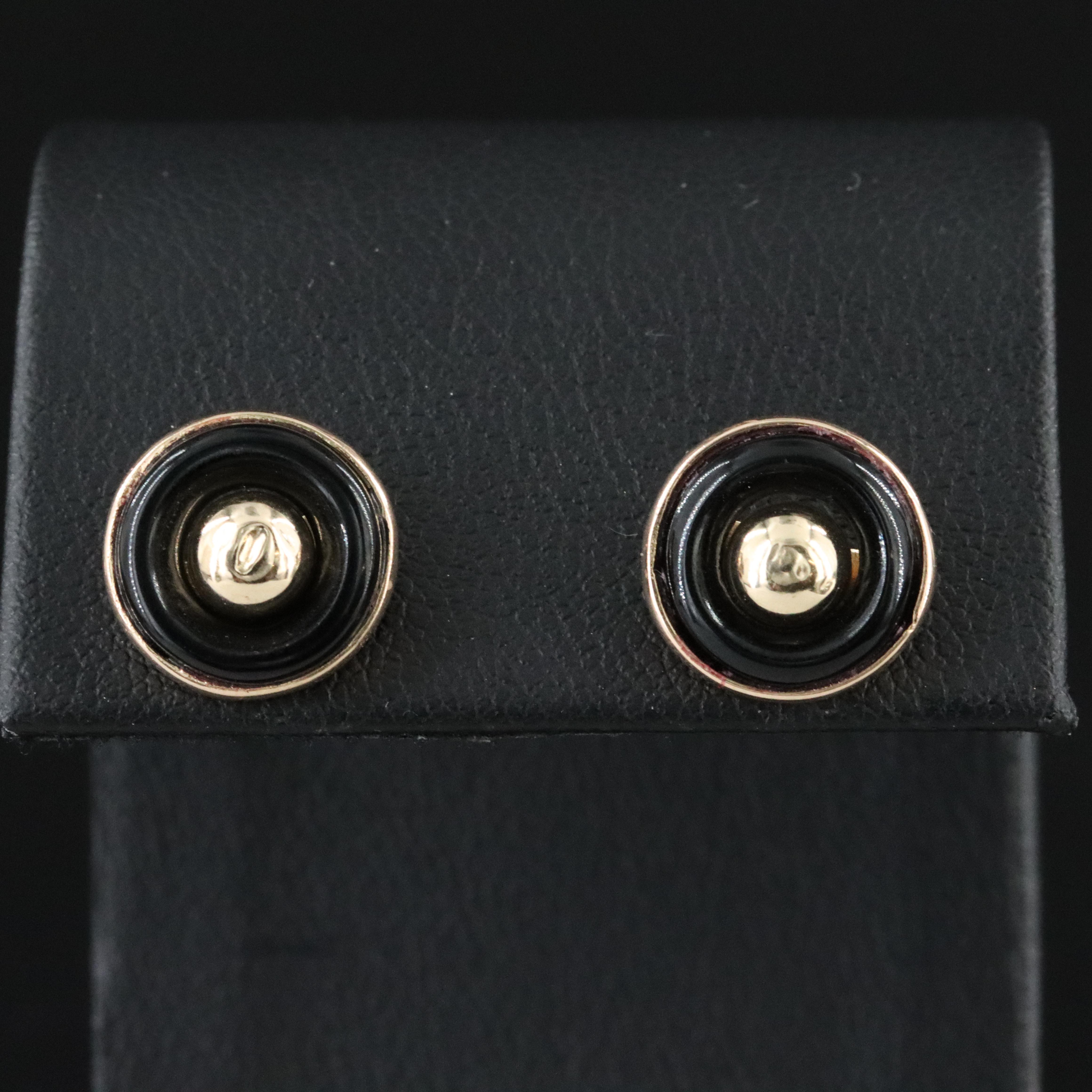 14K Obsidian Earrings