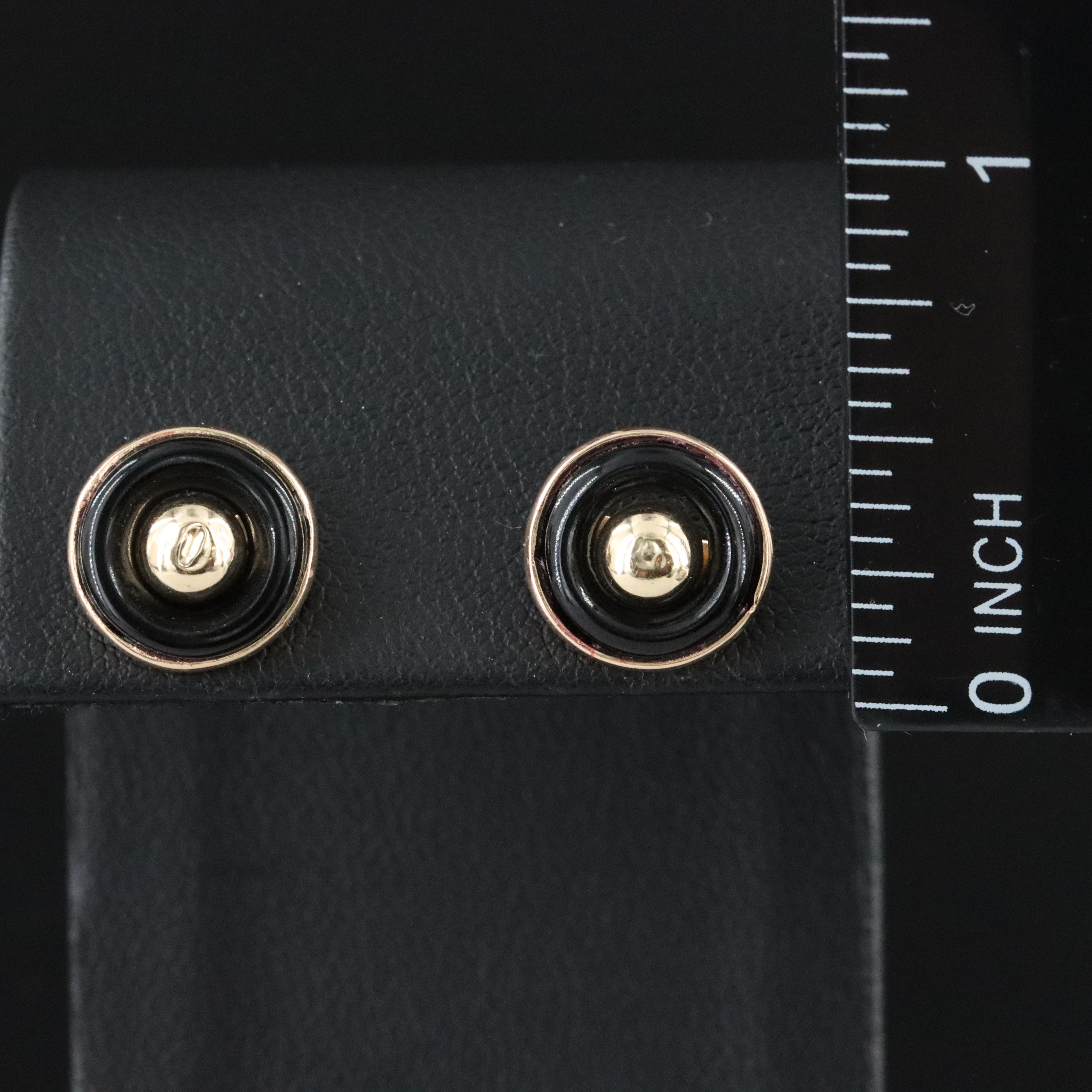 14K Obsidian Earrings