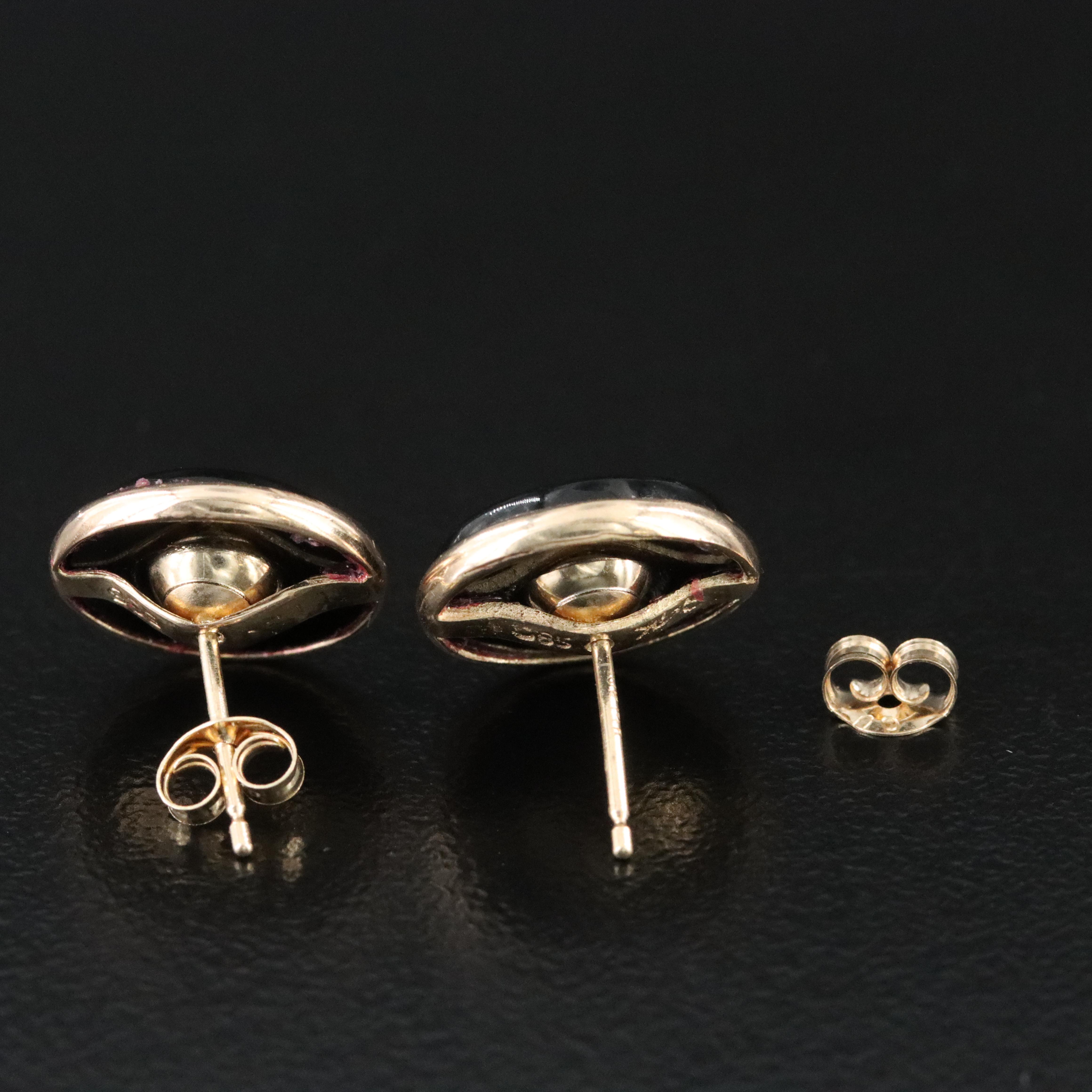 14K Obsidian Earrings