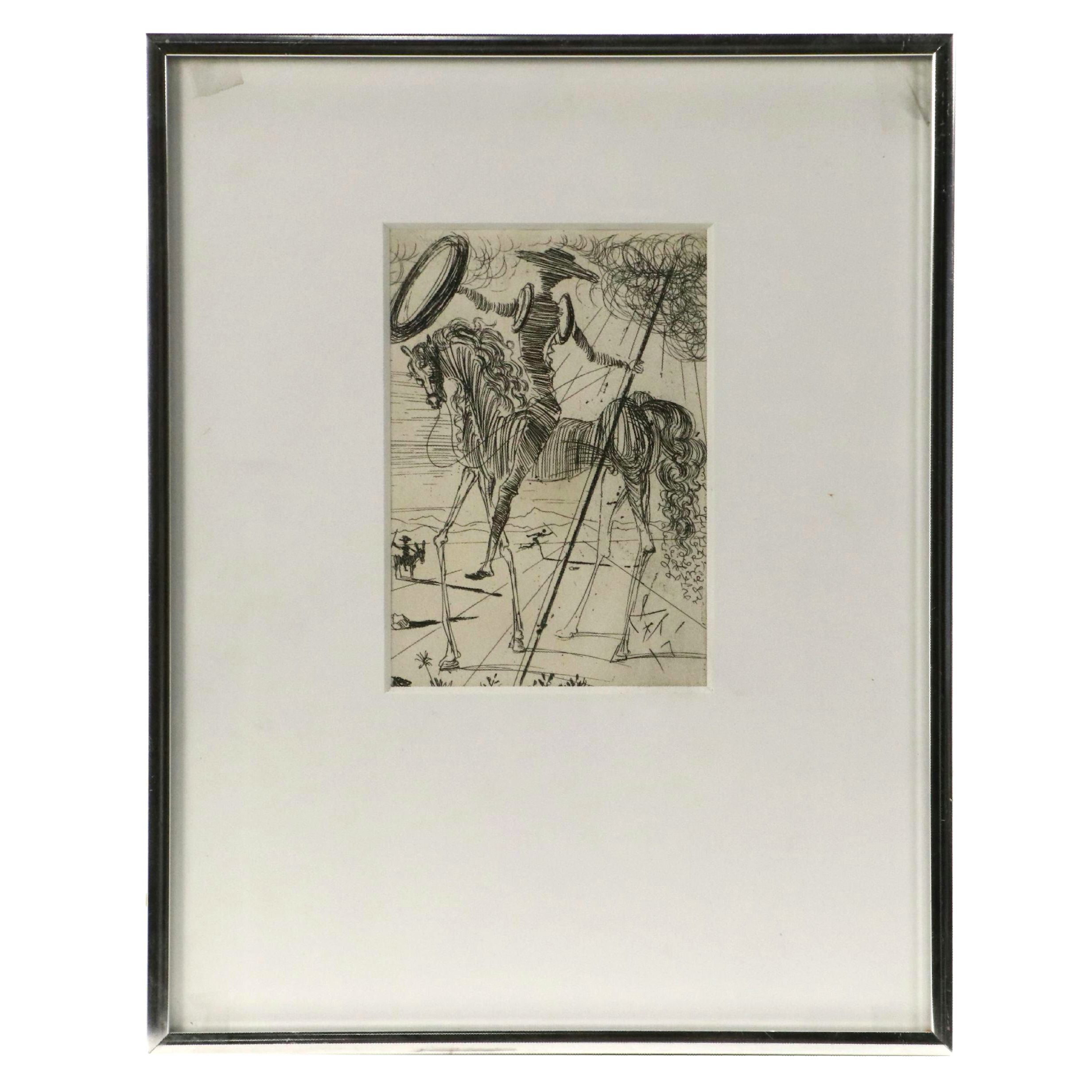 Salvador Dalí Restrike Etching "Don Quixote"