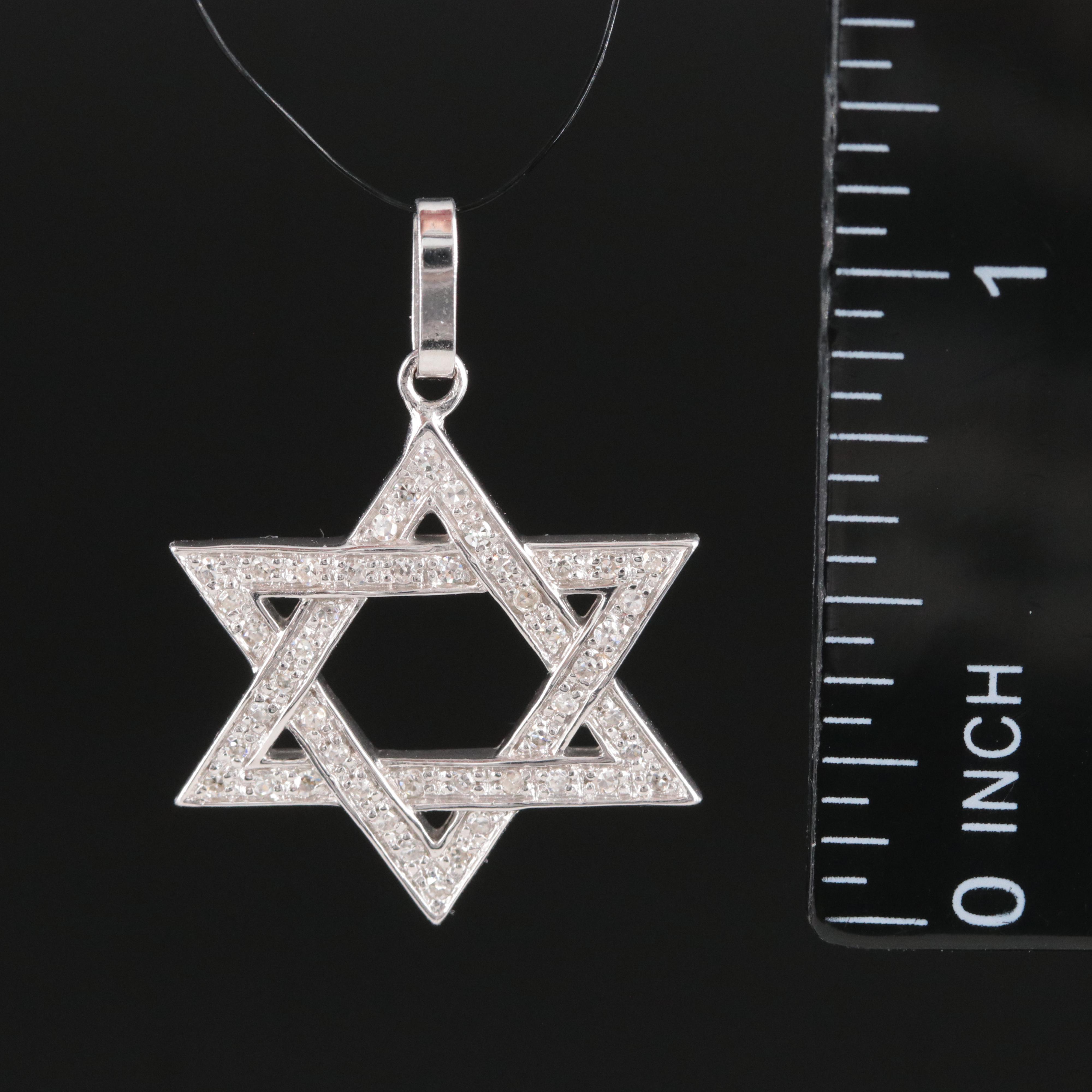 Sterling Diamond Reversible Star of David Pendant