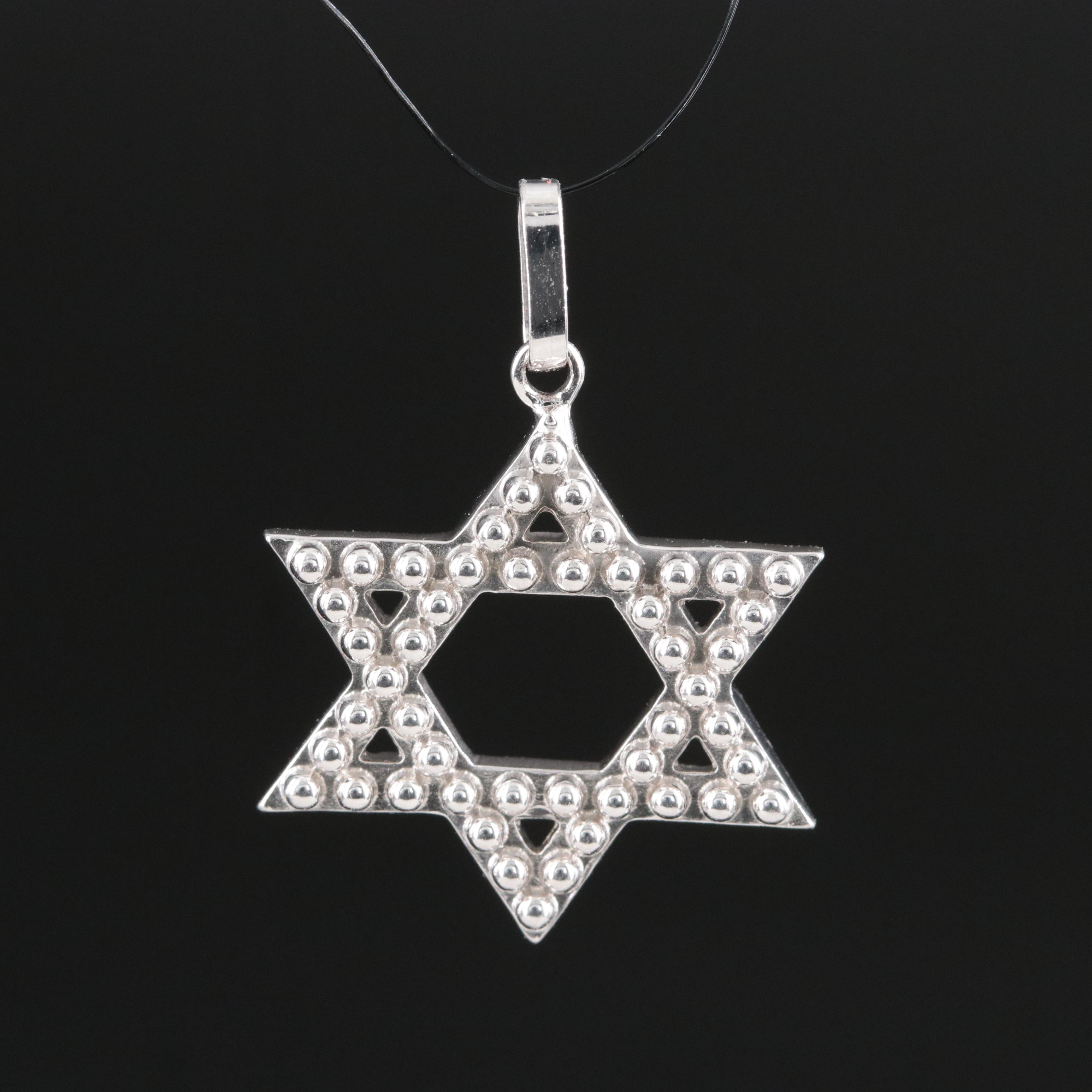 Sterling Diamond Reversible Star of David Pendant
