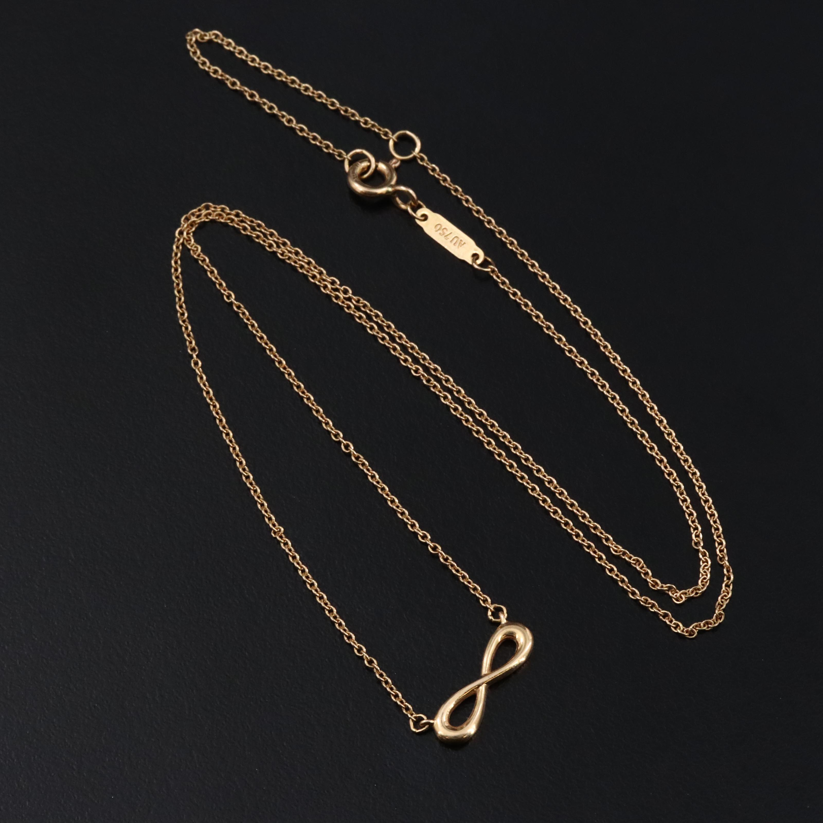 Tiffany & Co. 18K Rose Gold Infinity Necklace