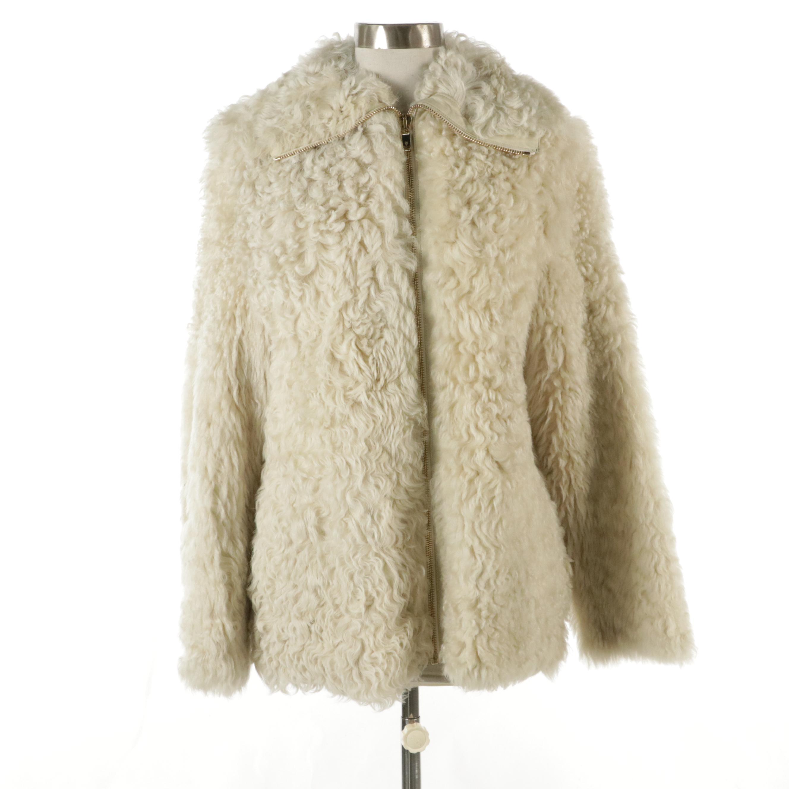 Chloé Pale Yellow Toscana Lambskin Zip Coat