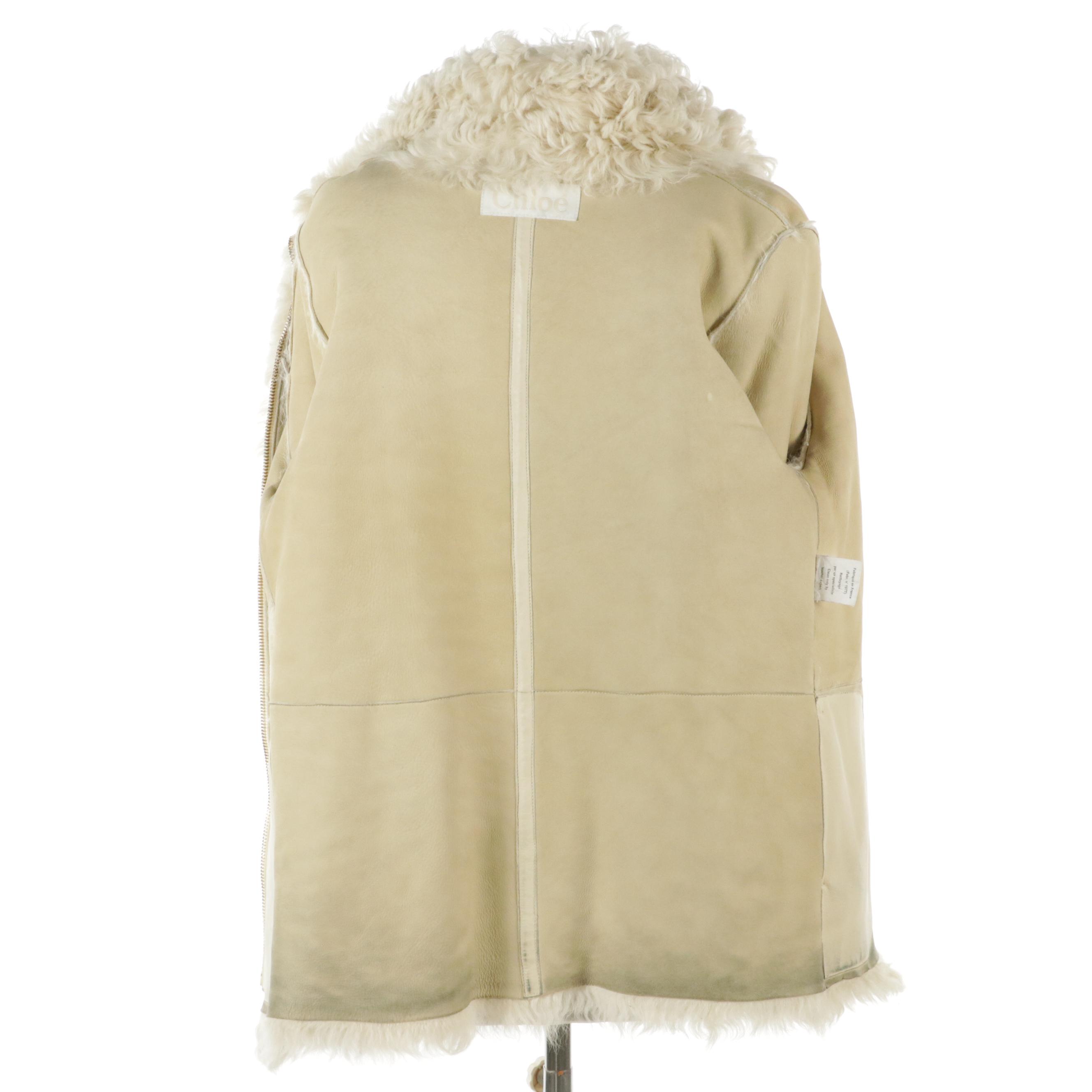 Chloé Pale Yellow Toscana Lambskin Zip Coat