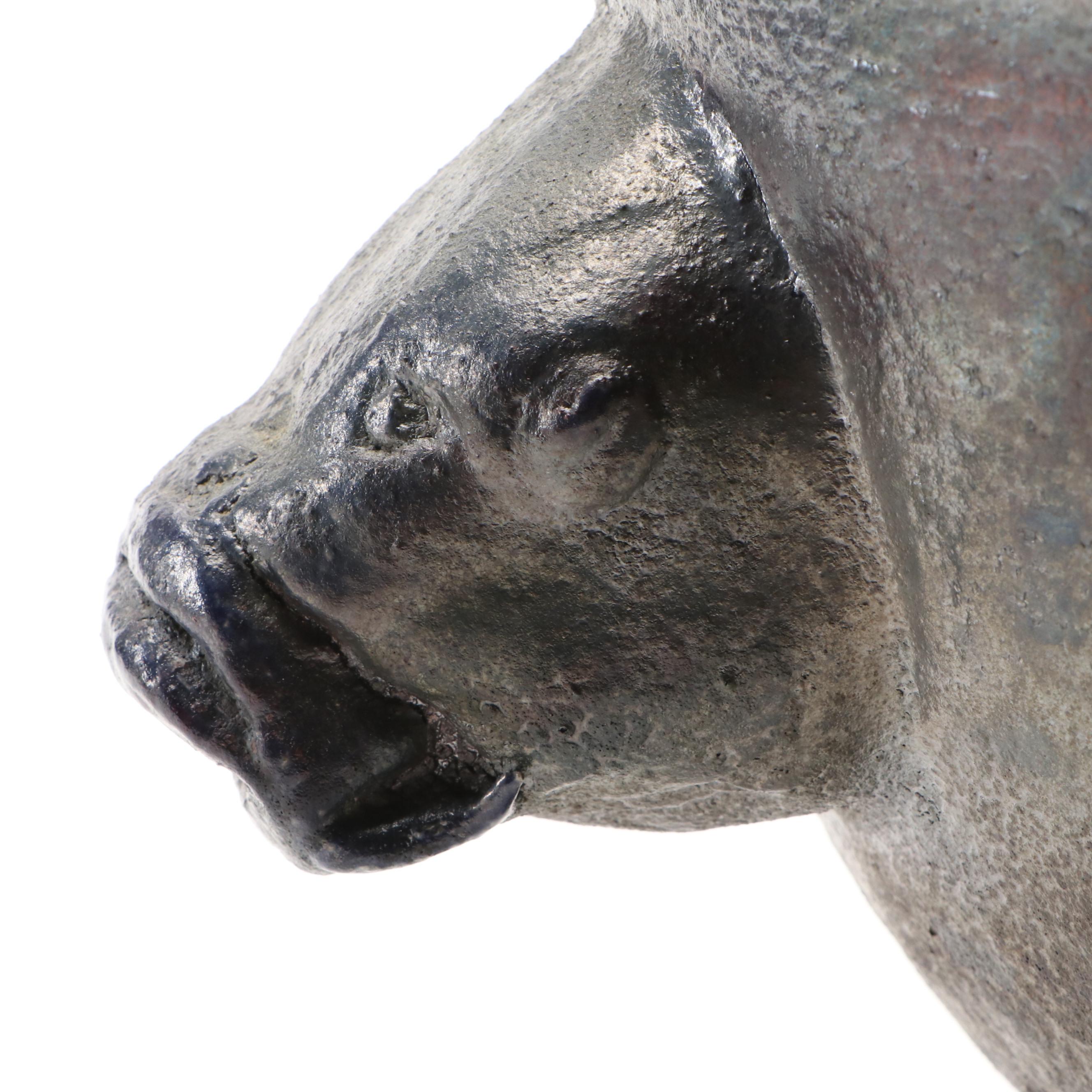 Artist Signed Glazed Art Pottery Planter with Stand