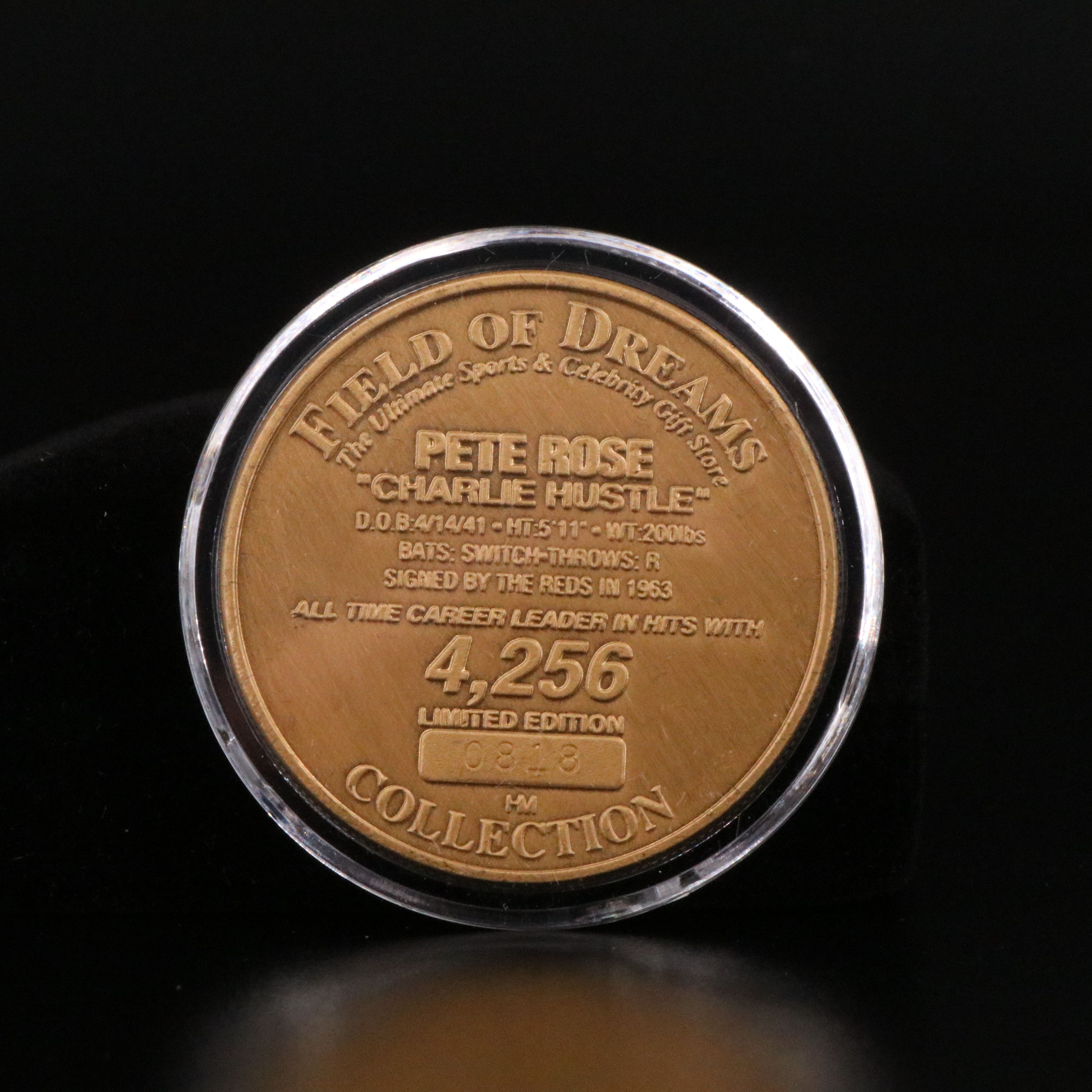 Pete Rose SGC and PSA Graded Baseball Cards with Bronze Coin