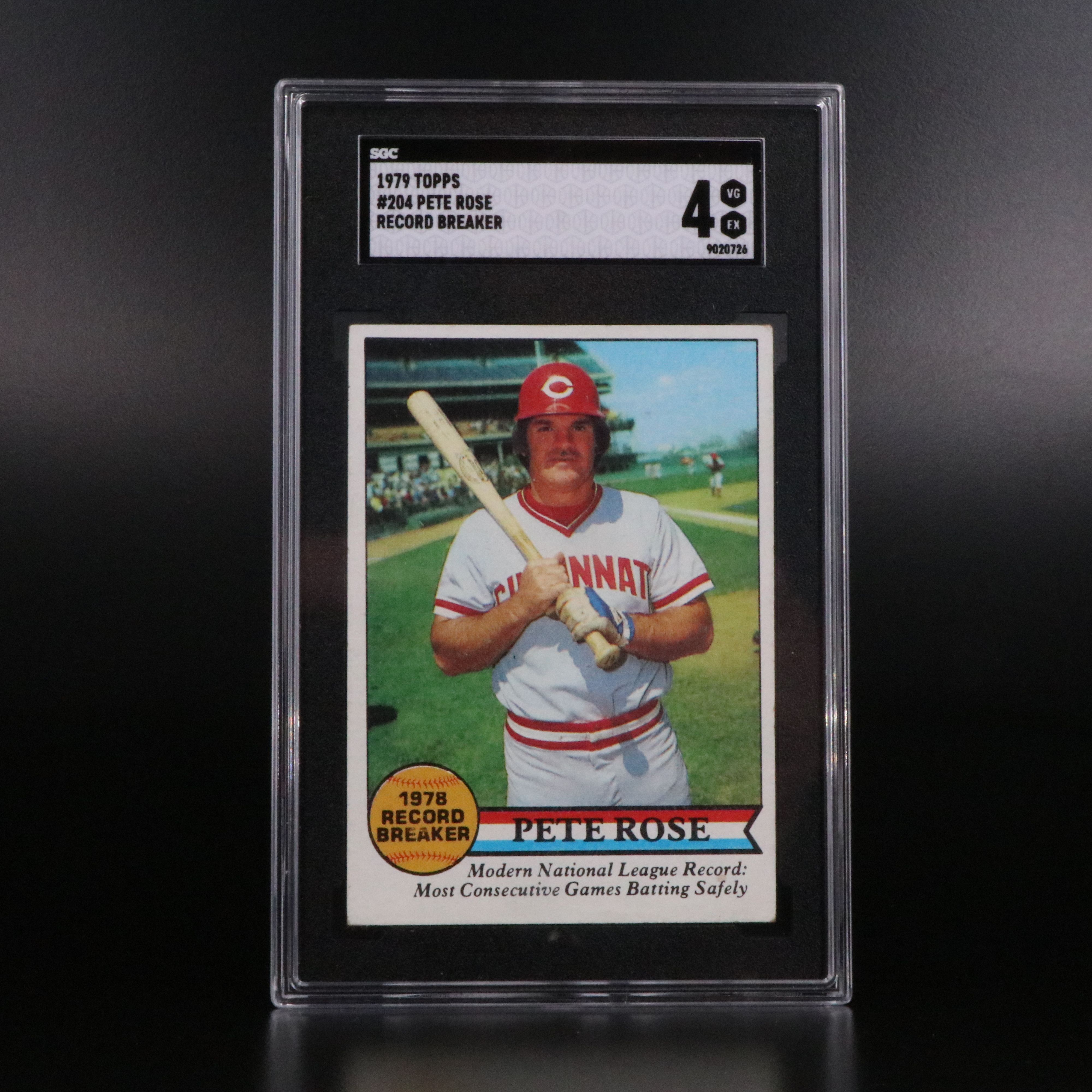 Pete Rose SGC and PSA Graded Baseball Cards with Bronze Coin