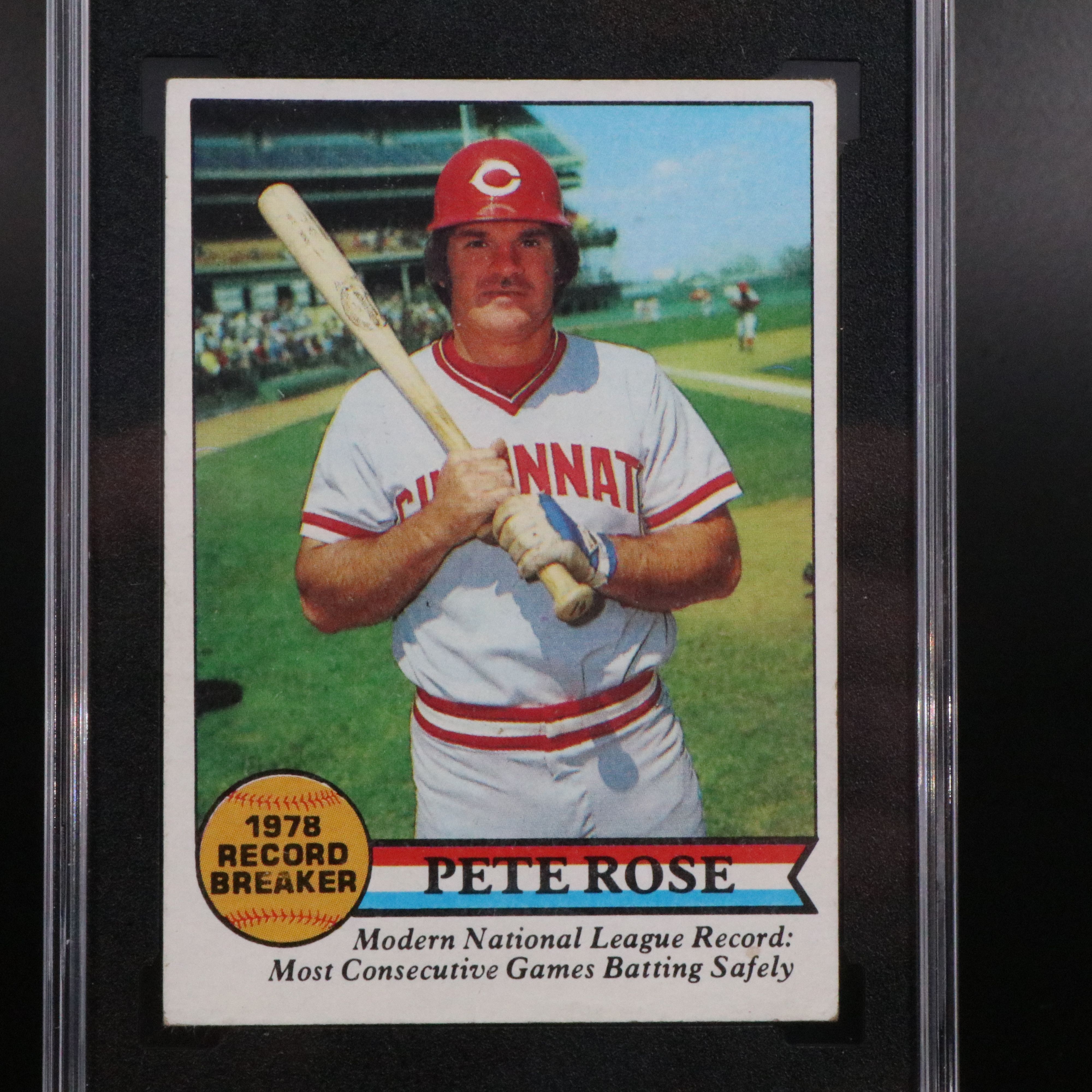 Pete Rose SGC and PSA Graded Baseball Cards with Bronze Coin