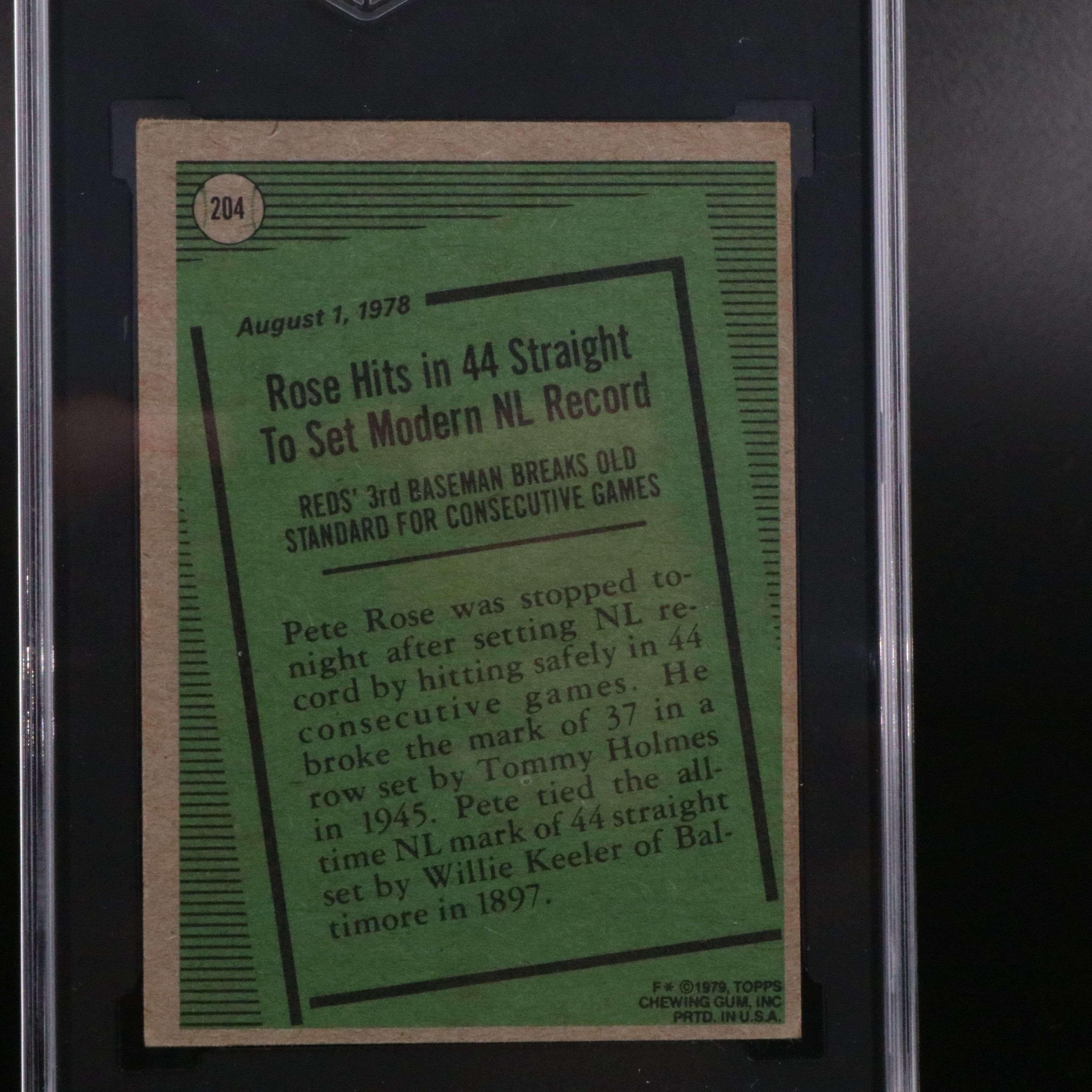 Pete Rose SGC and PSA Graded Baseball Cards with Bronze Coin