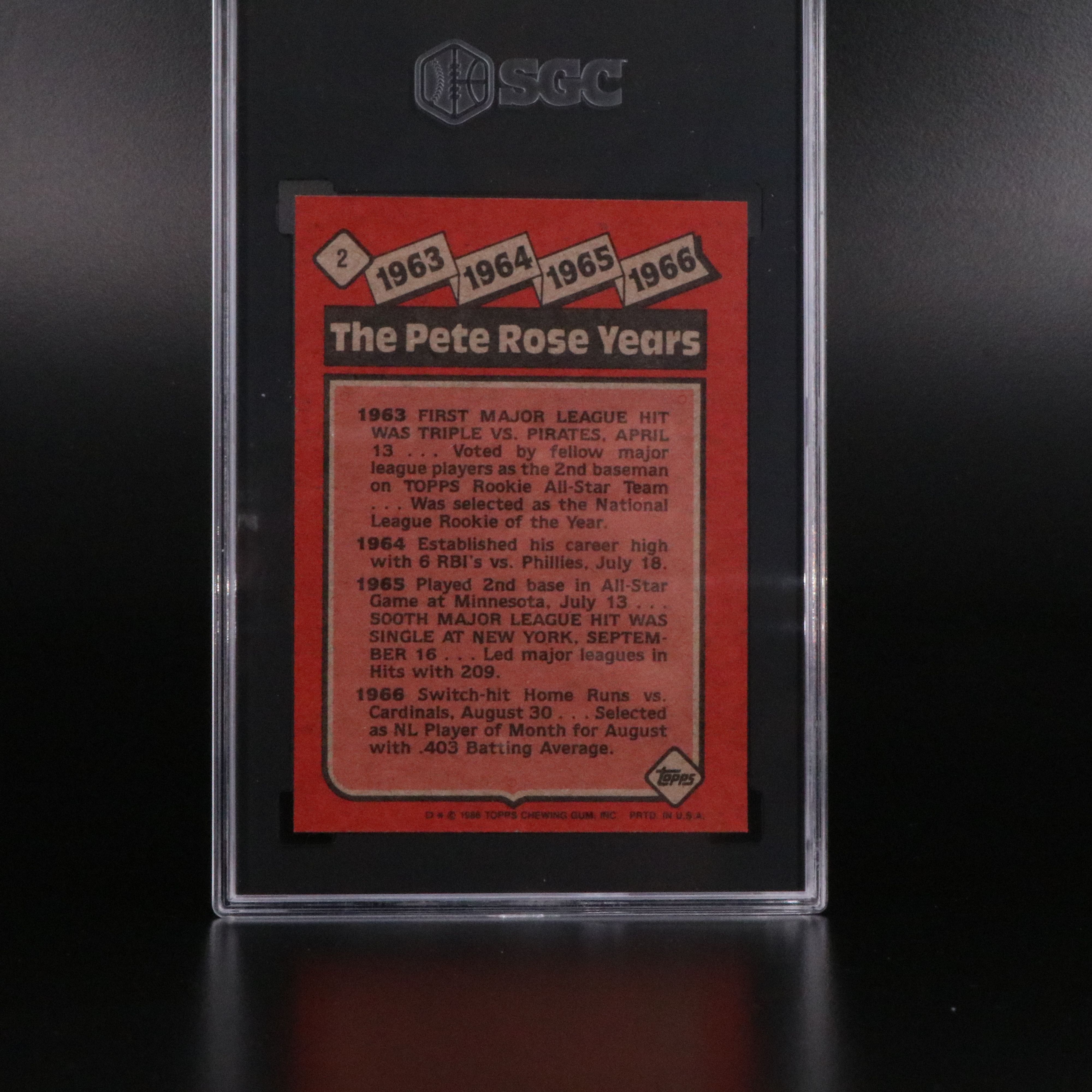 Pete Rose SGC and PSA Graded Baseball Cards with Bronze Coin