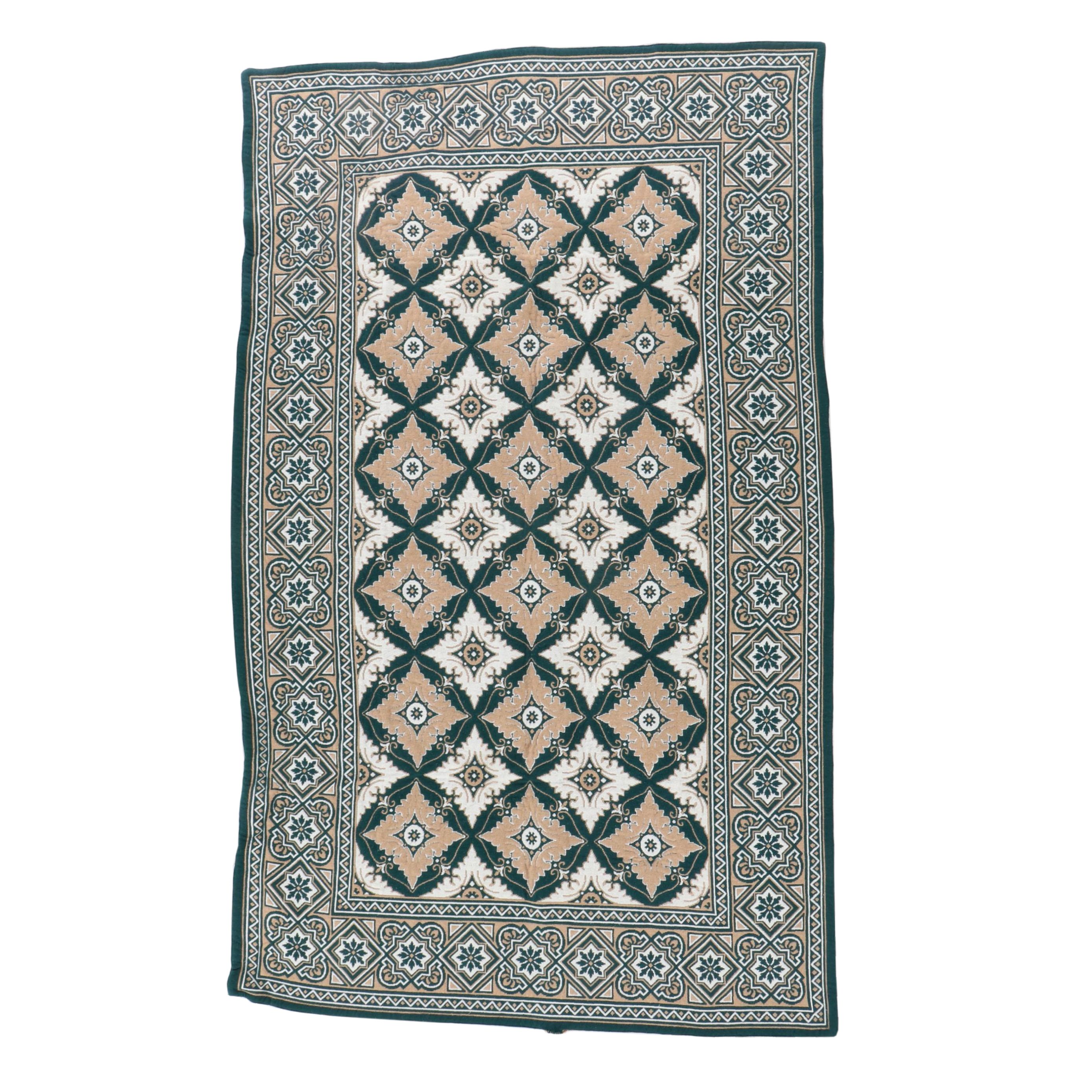 Handwoven Green and Tan Reversible Blanket Throw