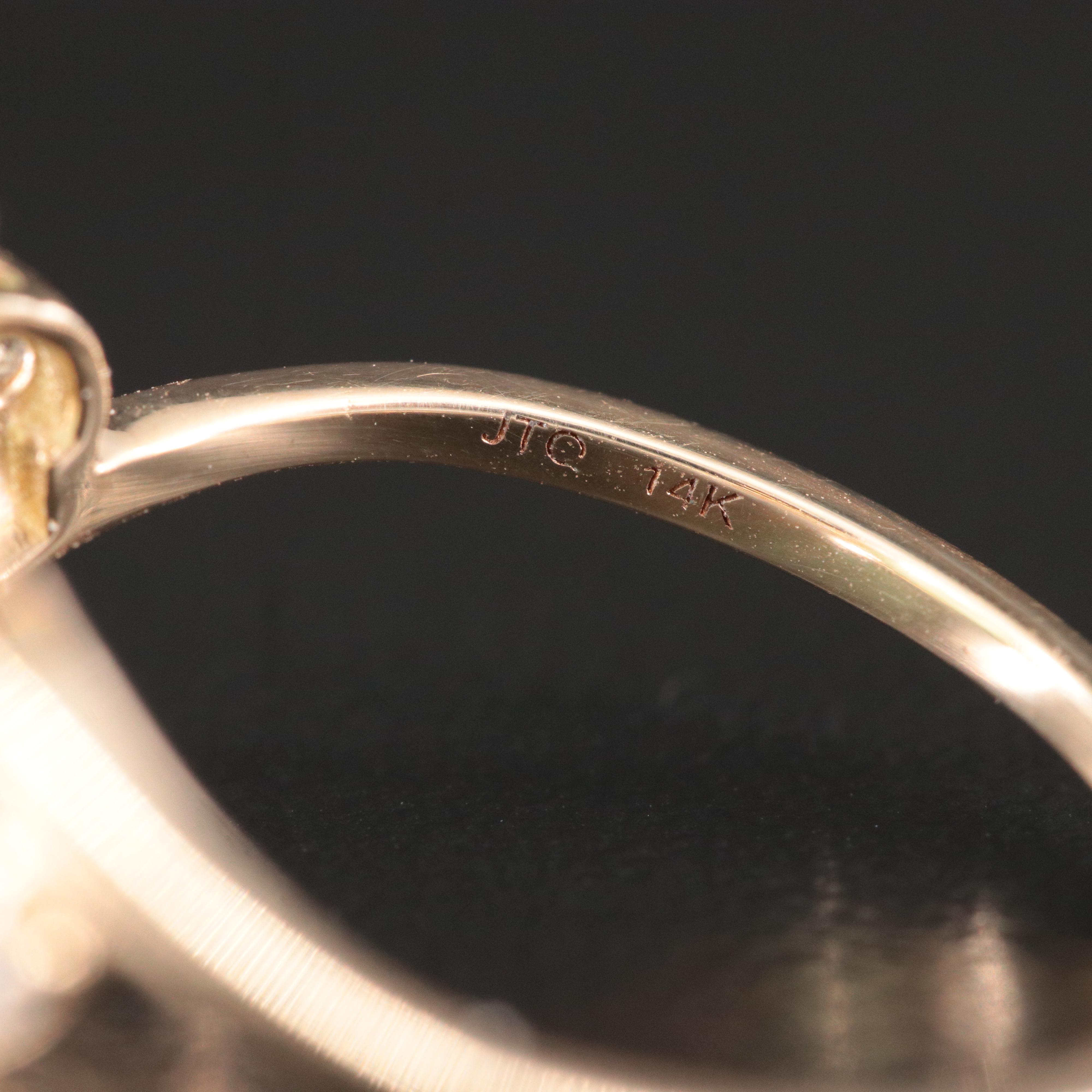 14K 7.42 CT Green Beryl and White Sapphire Ring