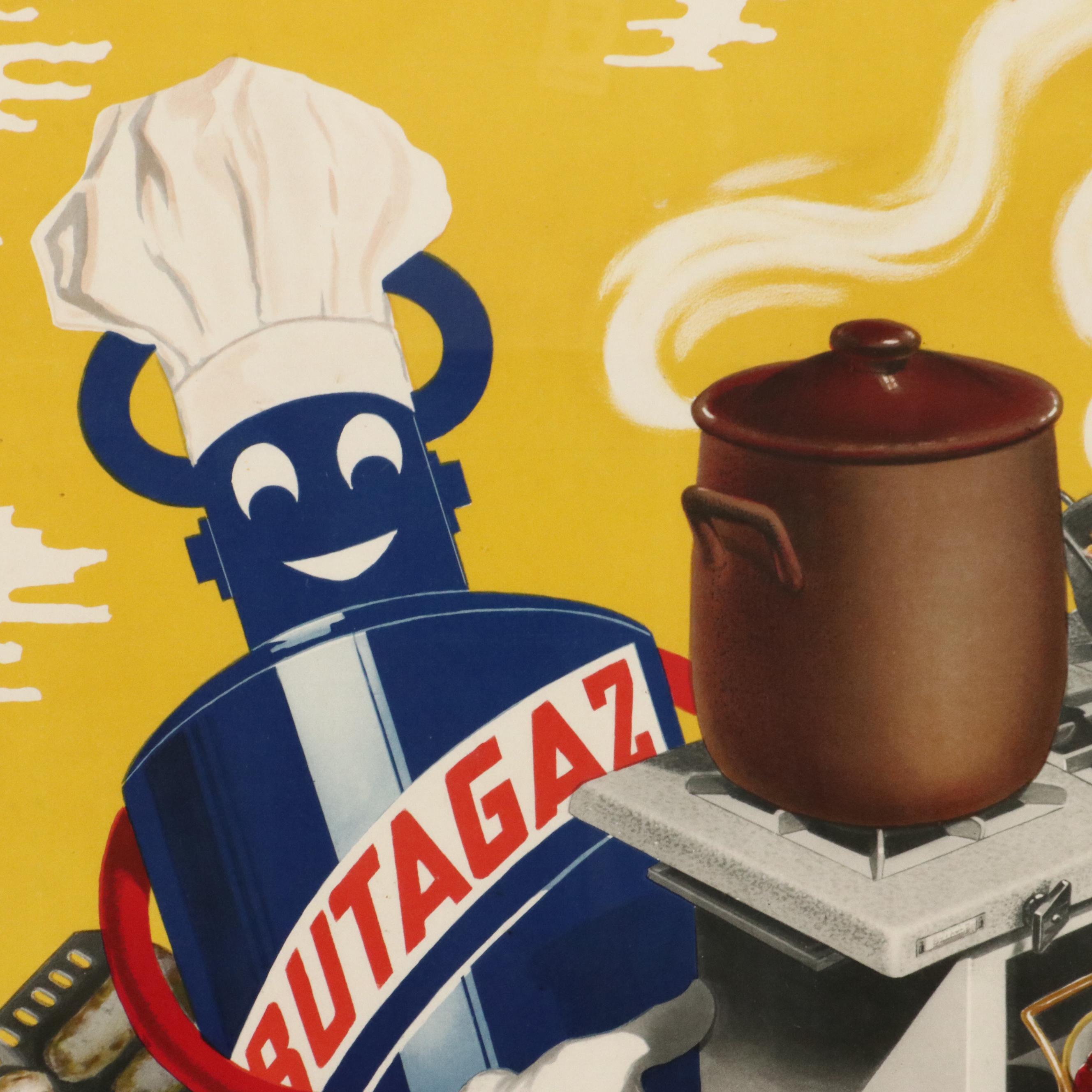Lithograph and Halftone Poster "Butagaz - le Premier Butane Français," c. 1940
