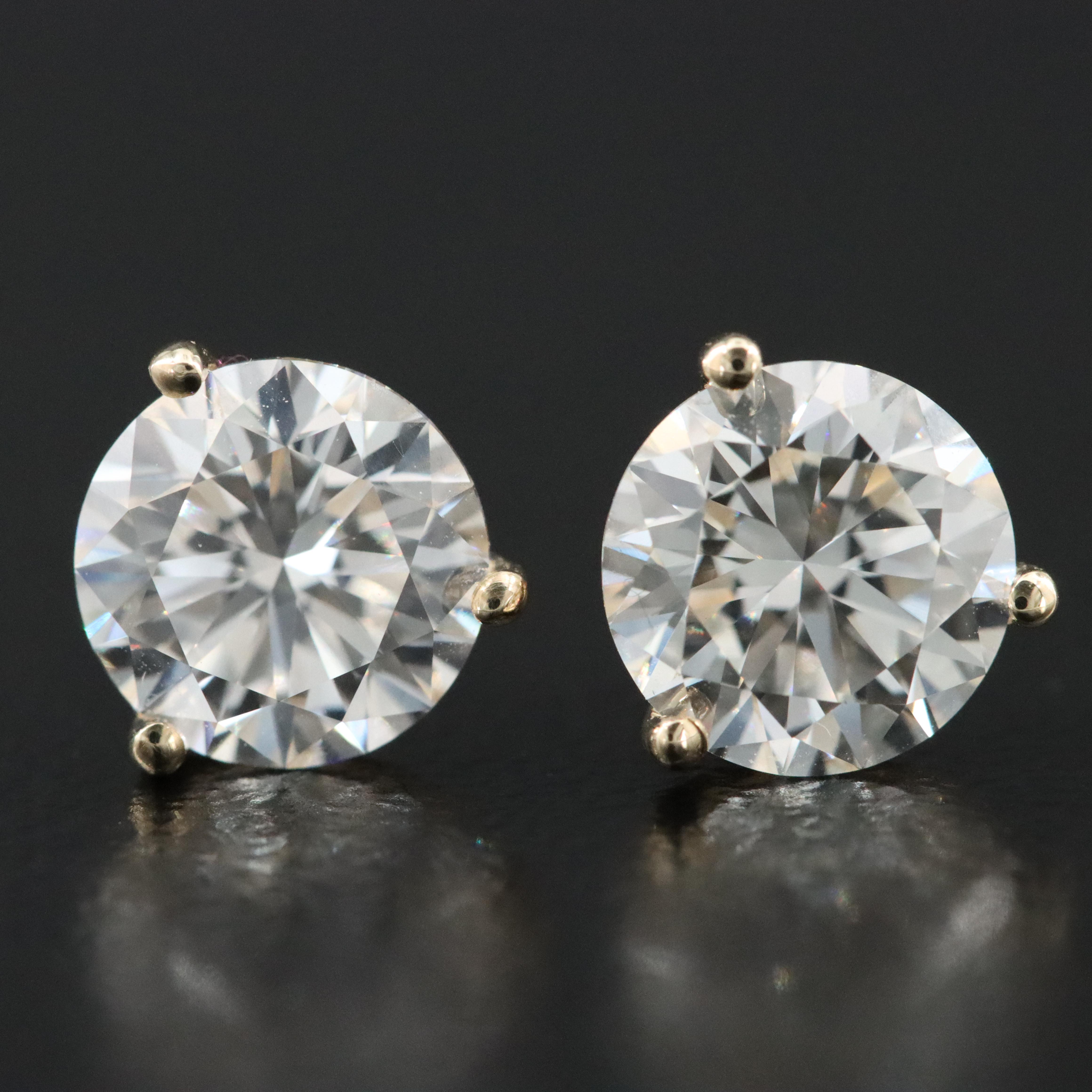 14K 2.03 CTW Lab Grown Diamond Solitaire Earrings