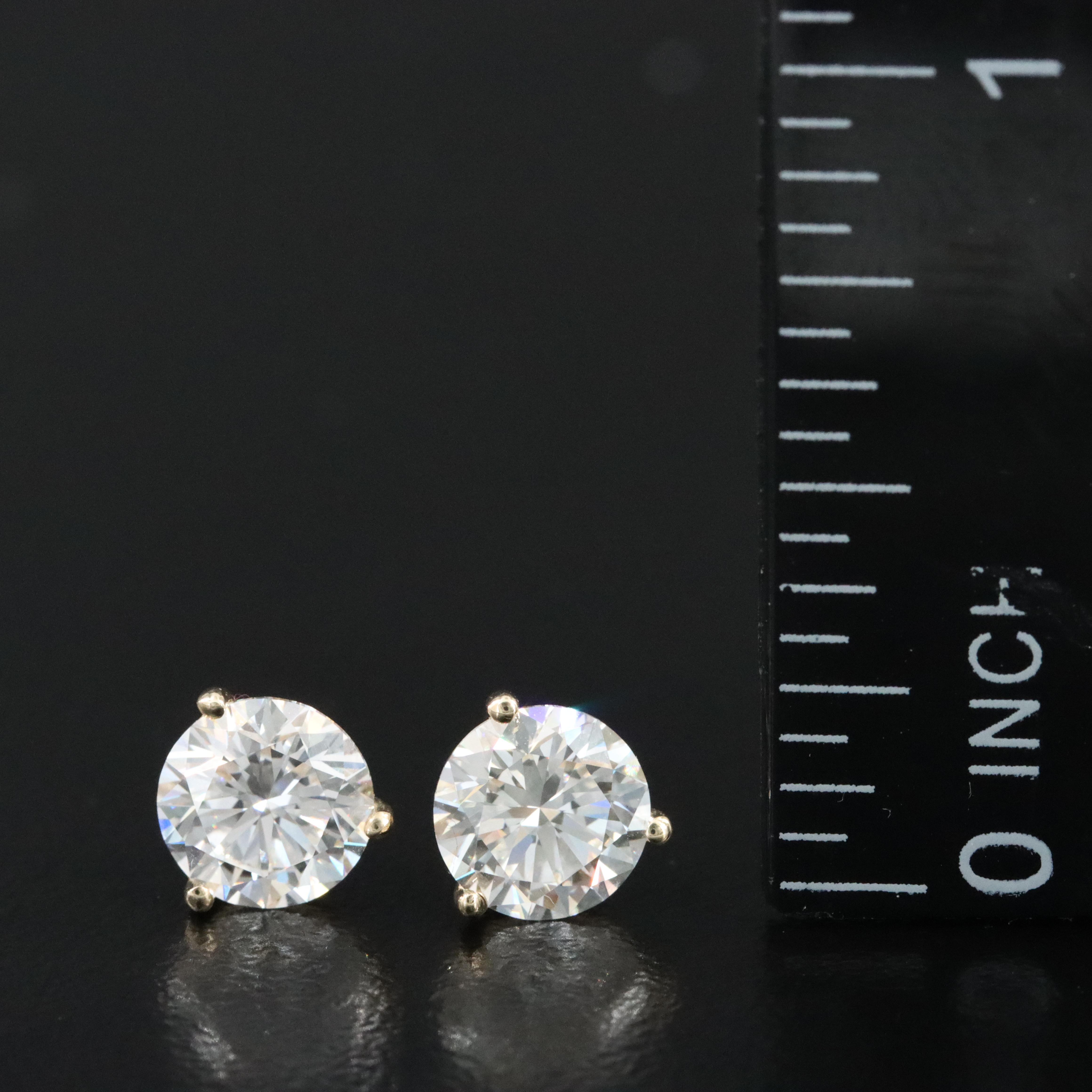 14K 2.03 CTW Lab Grown Diamond Solitaire Earrings