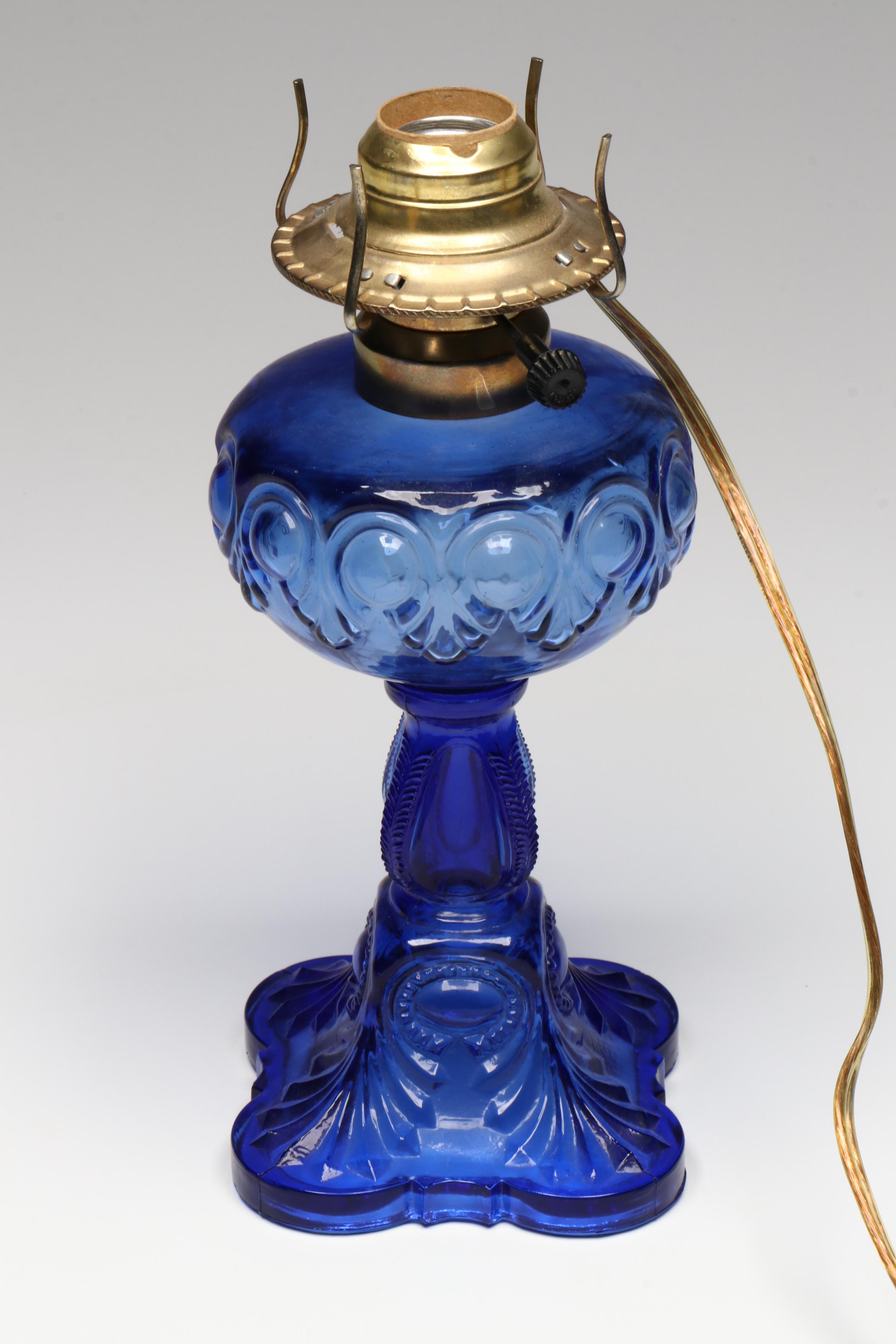 Cobalt Blue Glass Bowls, Glasses, Table Lamp, Perfume Bottle and More