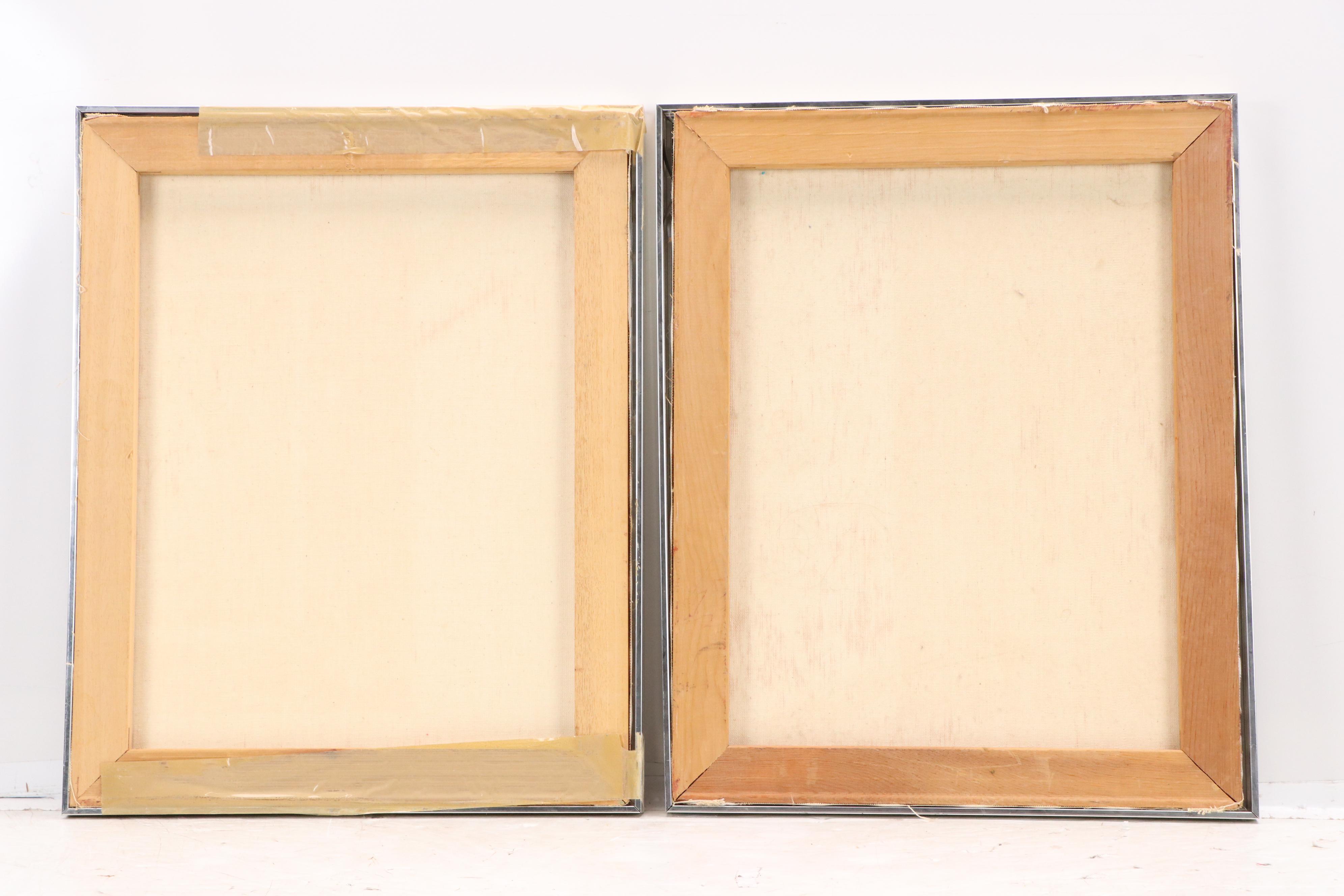 Abstract Geometric Acrylic Diptych, 1975