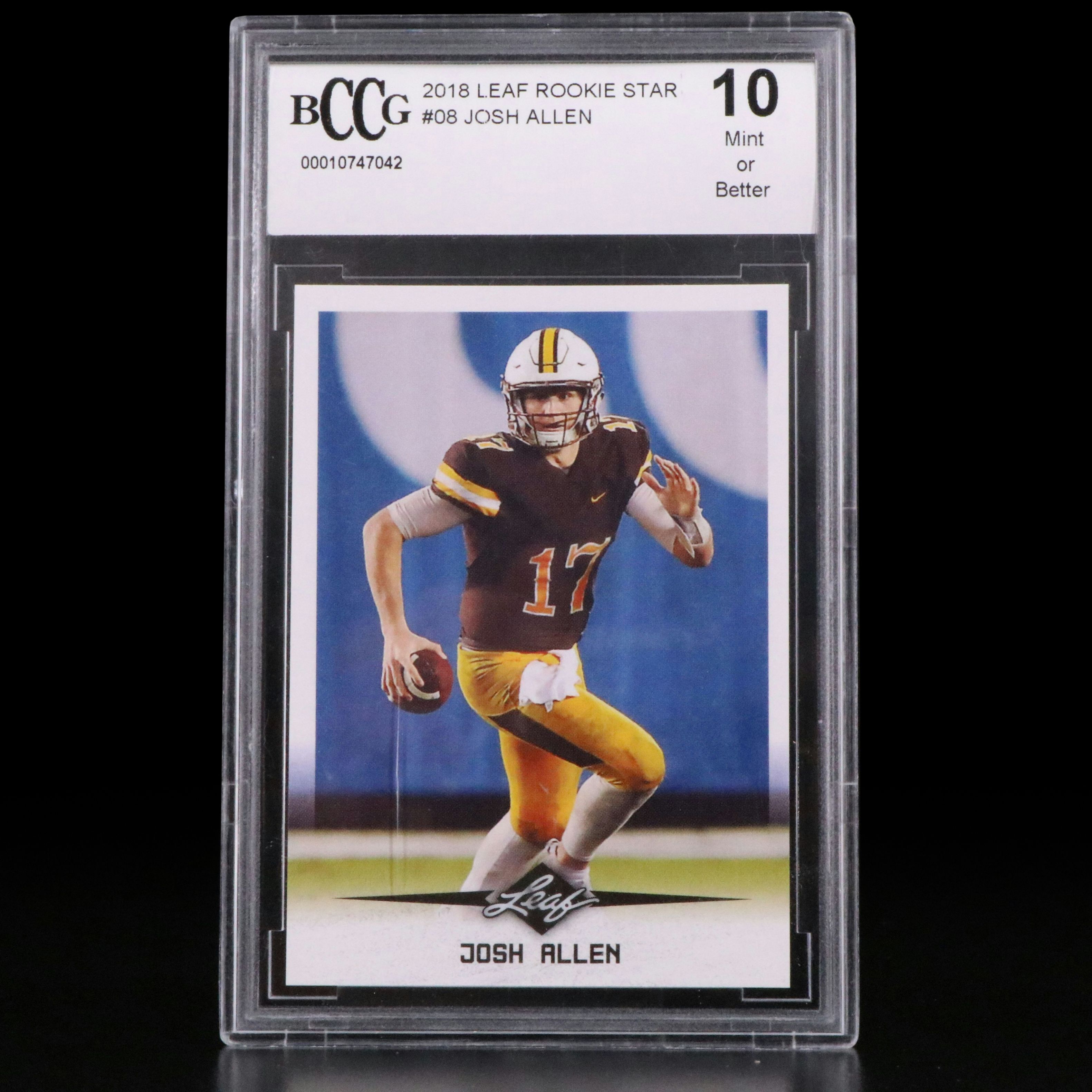 2018 Leaf Josh Allen Rookie Star Football Card Graded BCCG 10