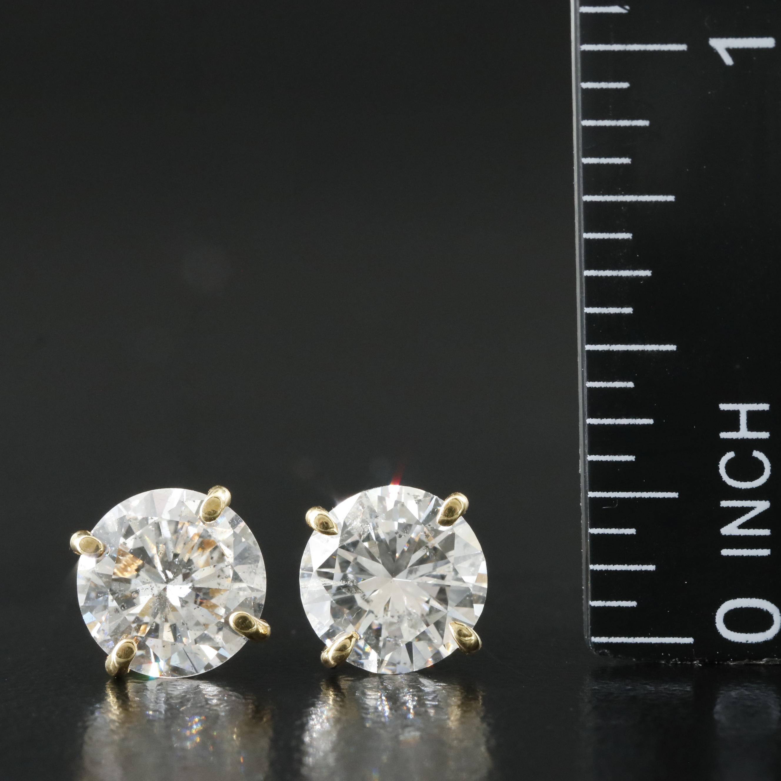 18K 3.53 CTW Diamond Stud Earrings