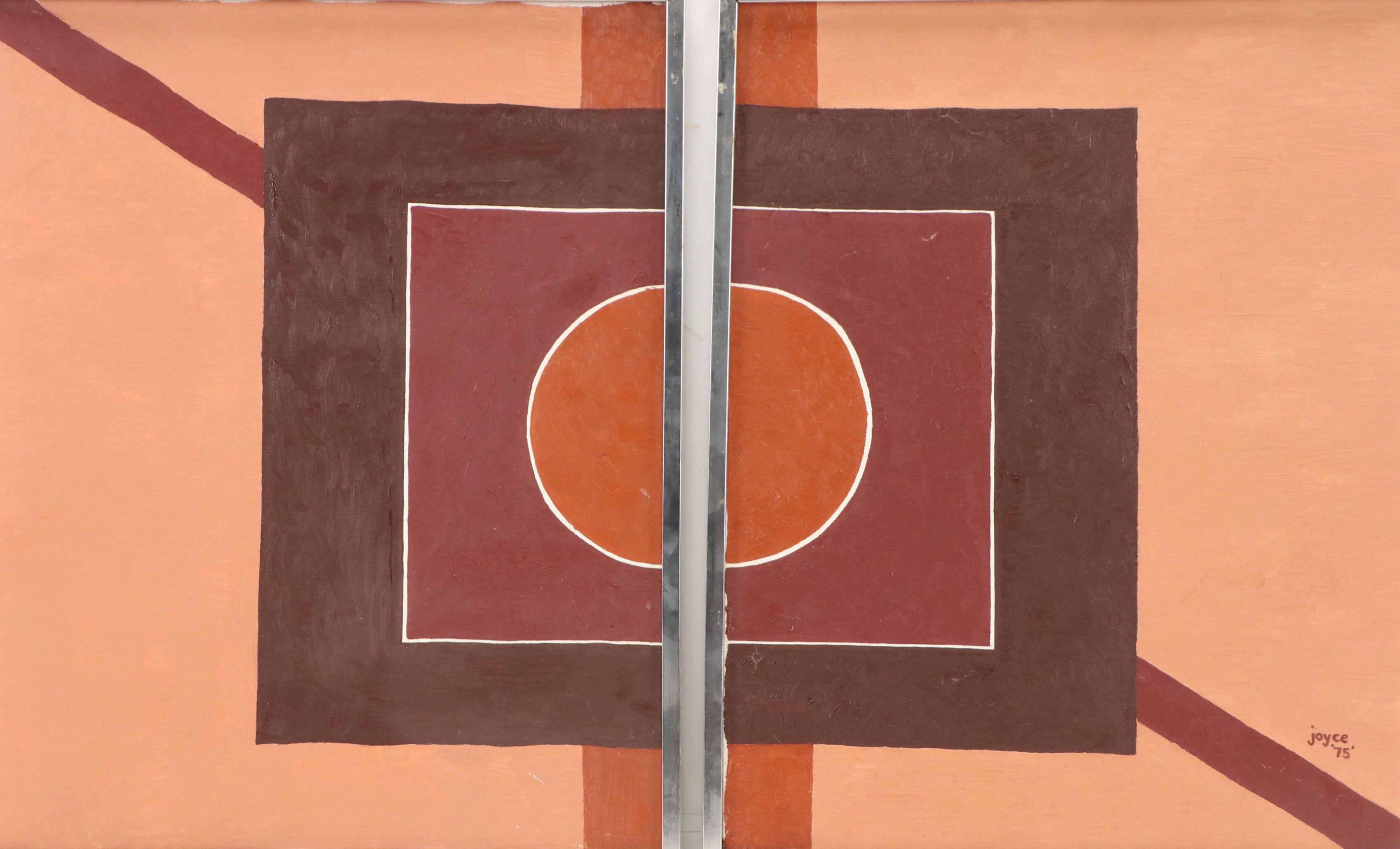 Abstract Geometric Acrylic Diptych, 1975