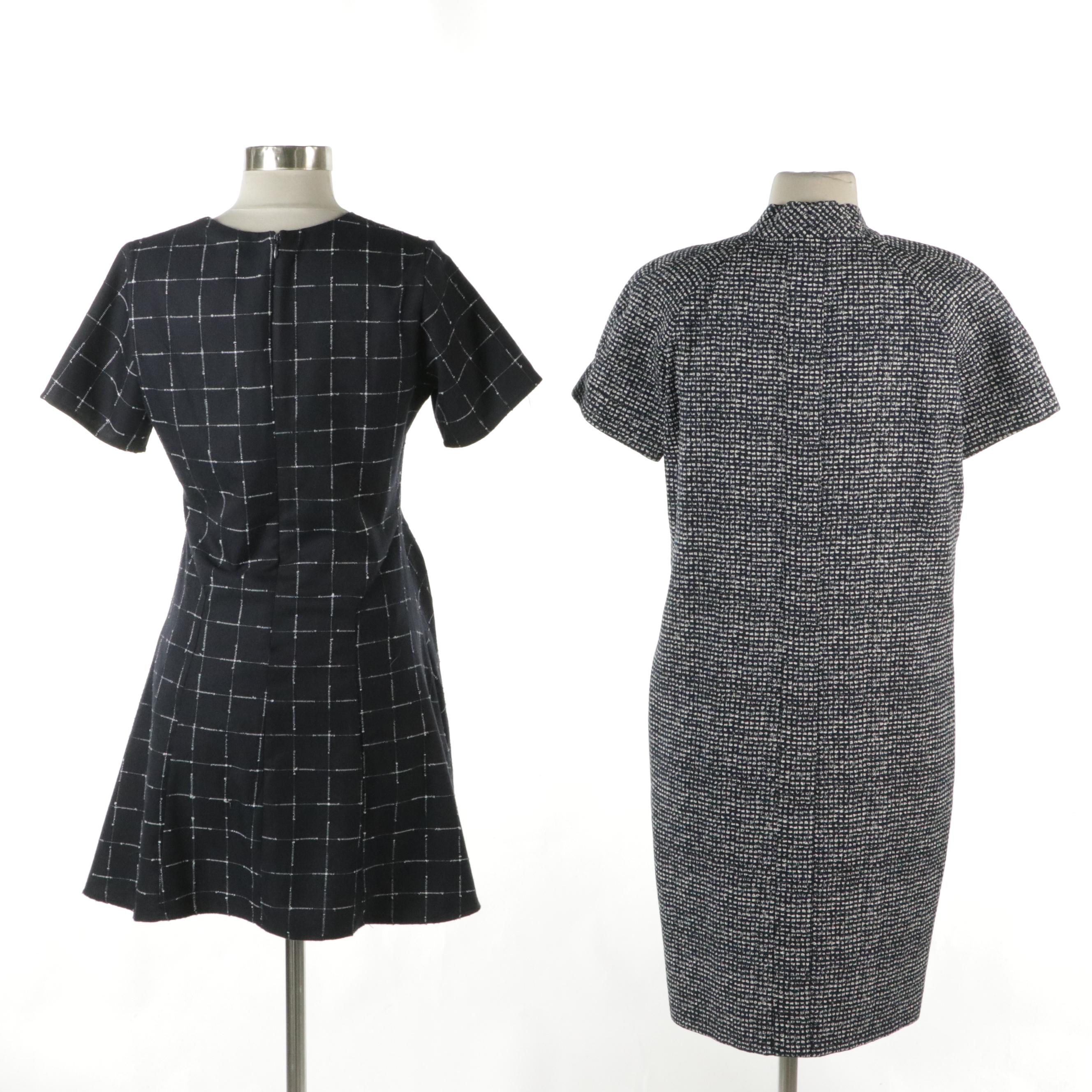 Derek Lam Silk Lined and Maison Jules Checked Shift Dresses