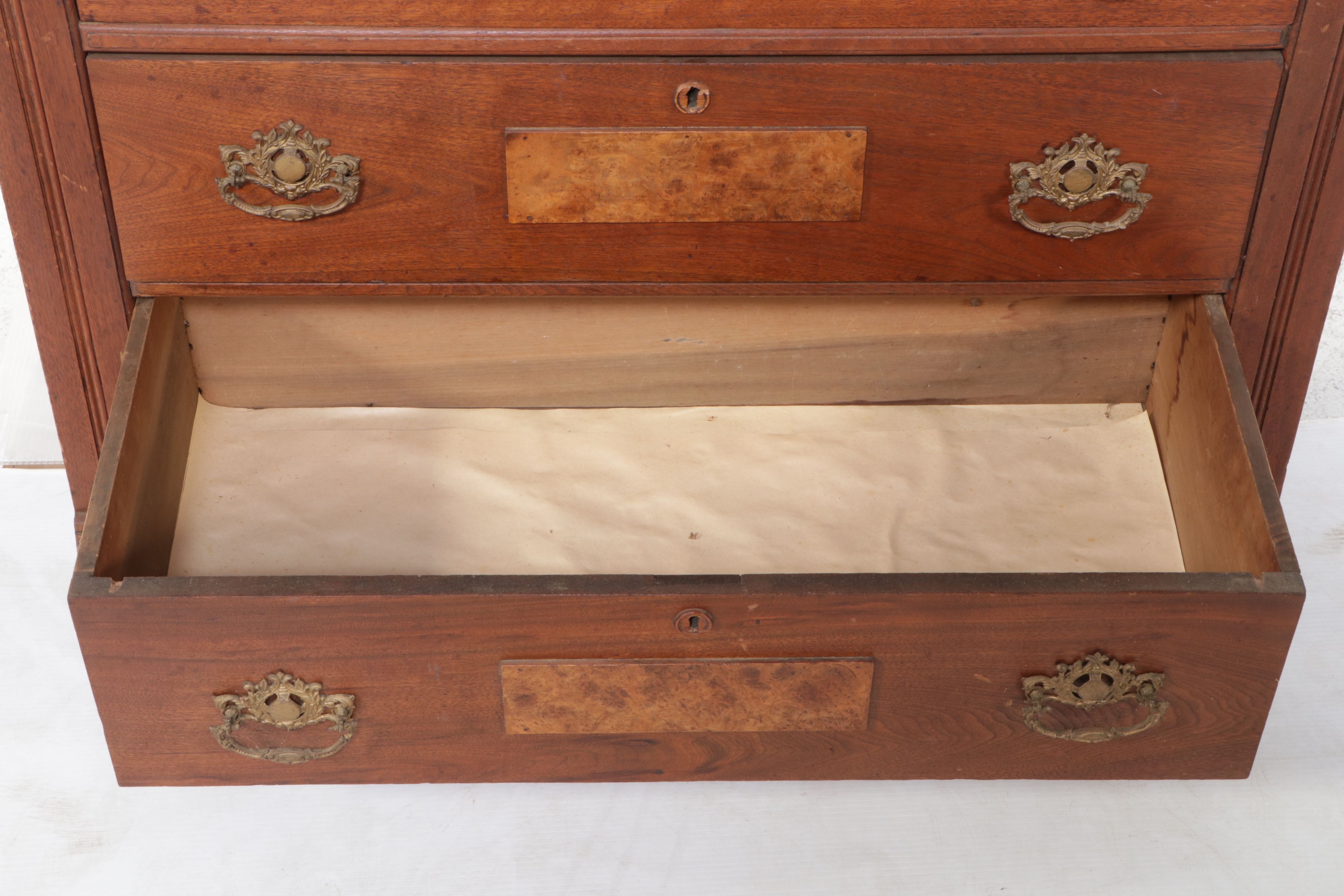 Eastlake Walnut Three-Drawer Dresser with Marble Top