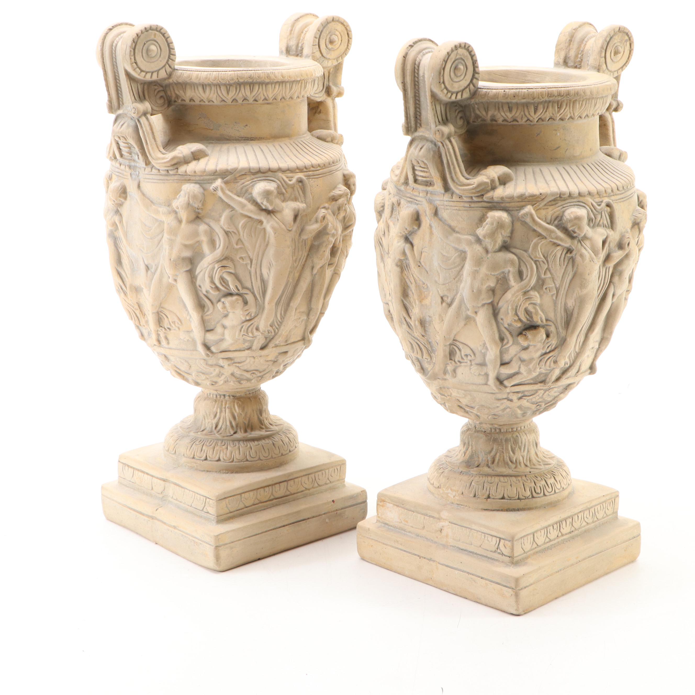 Pair of Reproduction Plaster Townley Vases