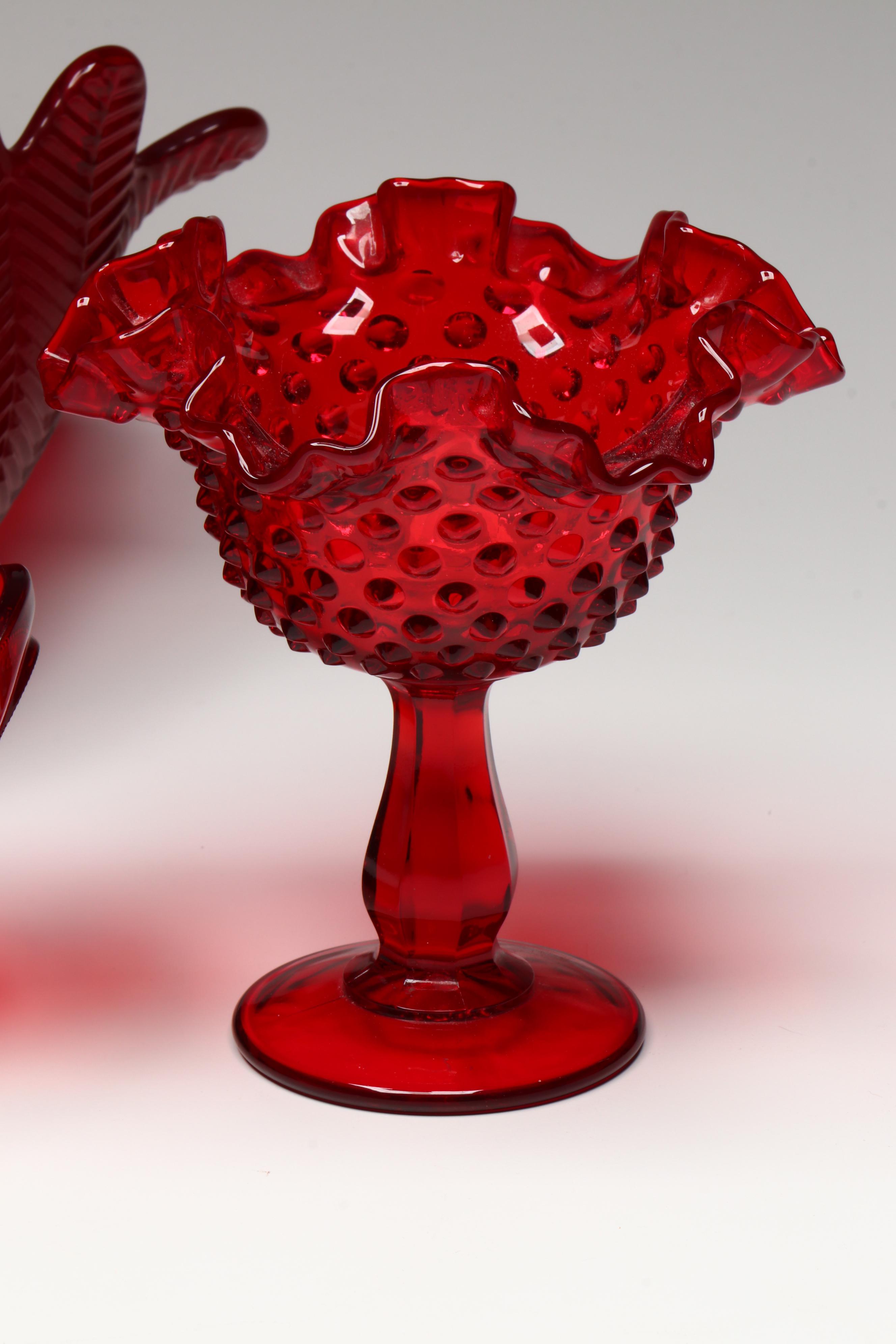 Red Glass Bowls, Cornucopia, Tealight Holder, Jar and Shakers