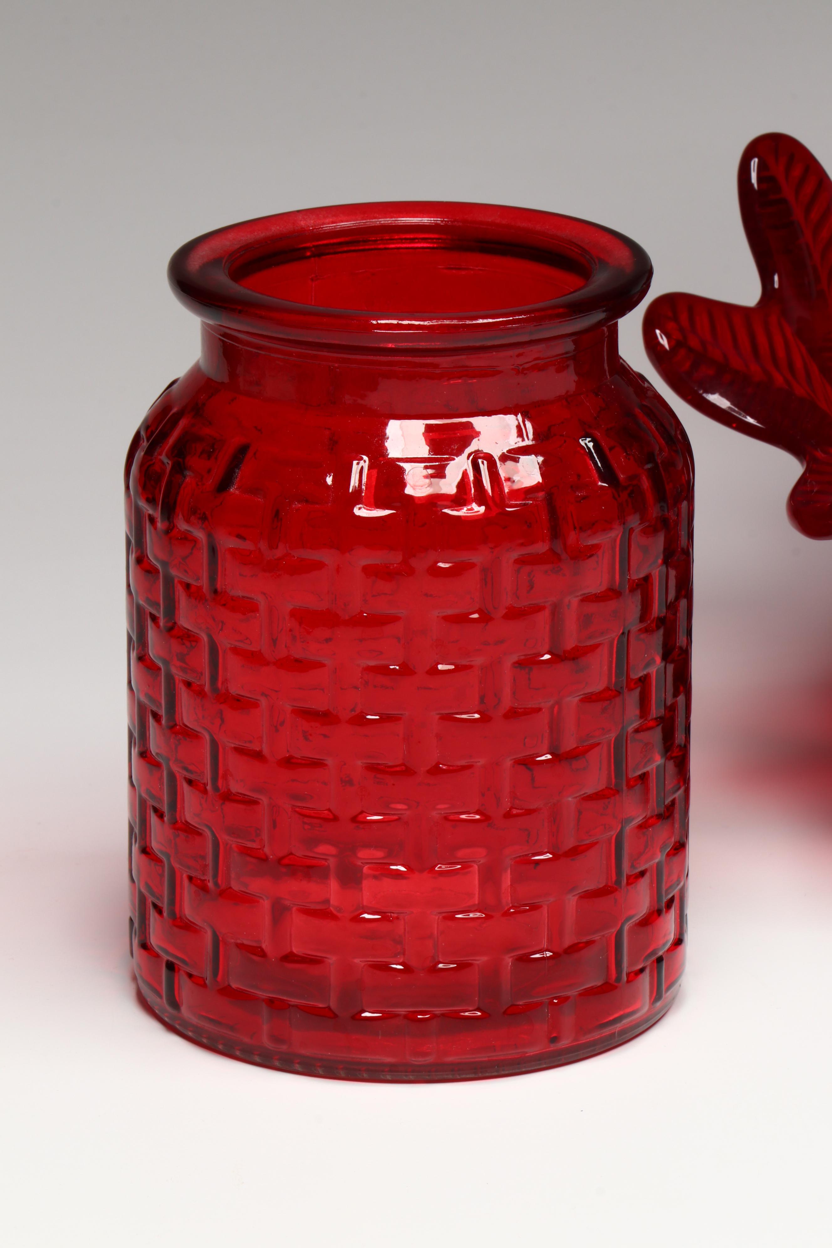 Red Glass Bowls, Cornucopia, Tealight Holder, Jar and Shakers