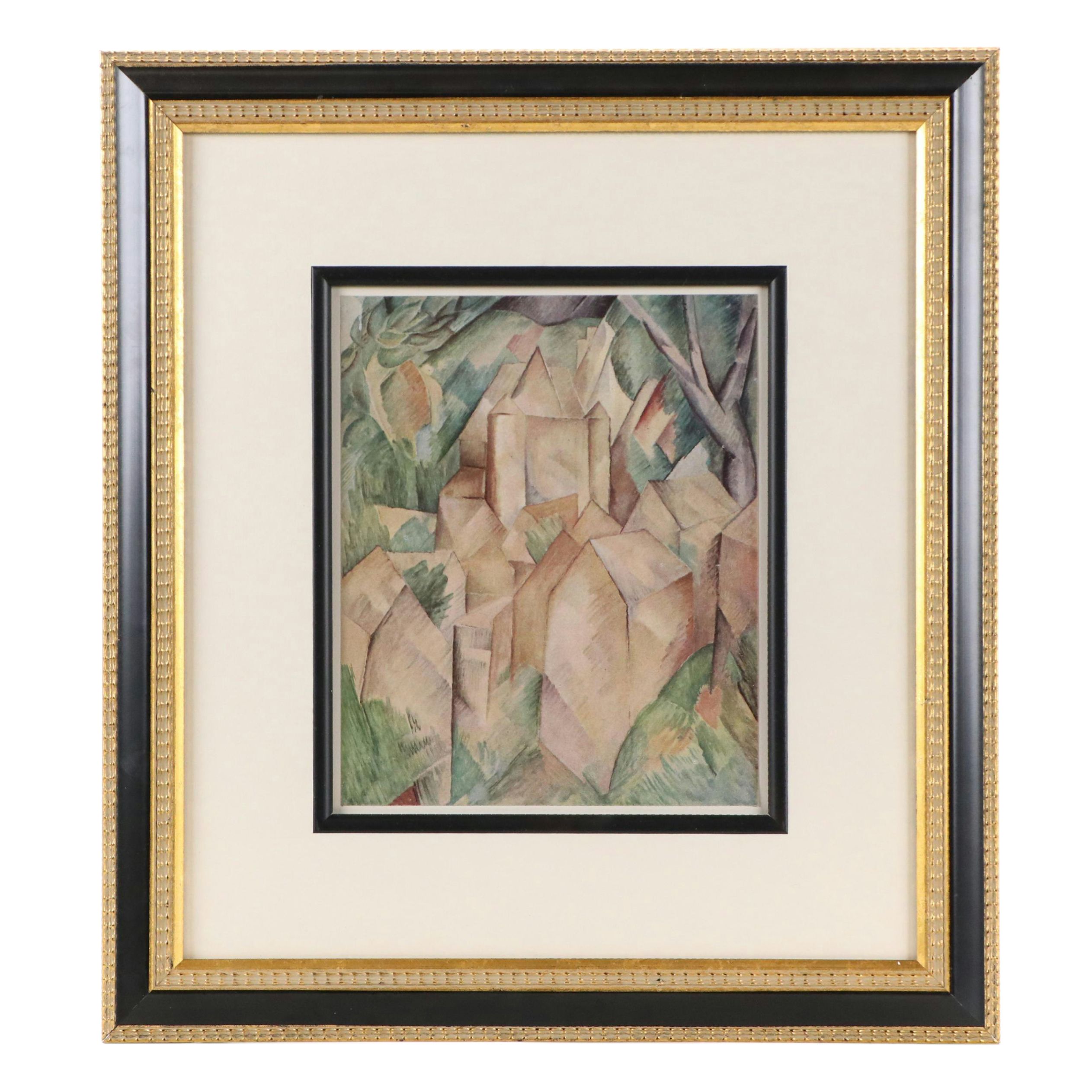 After Georges Braque Offset Lithograph "La Roche-Guyon"