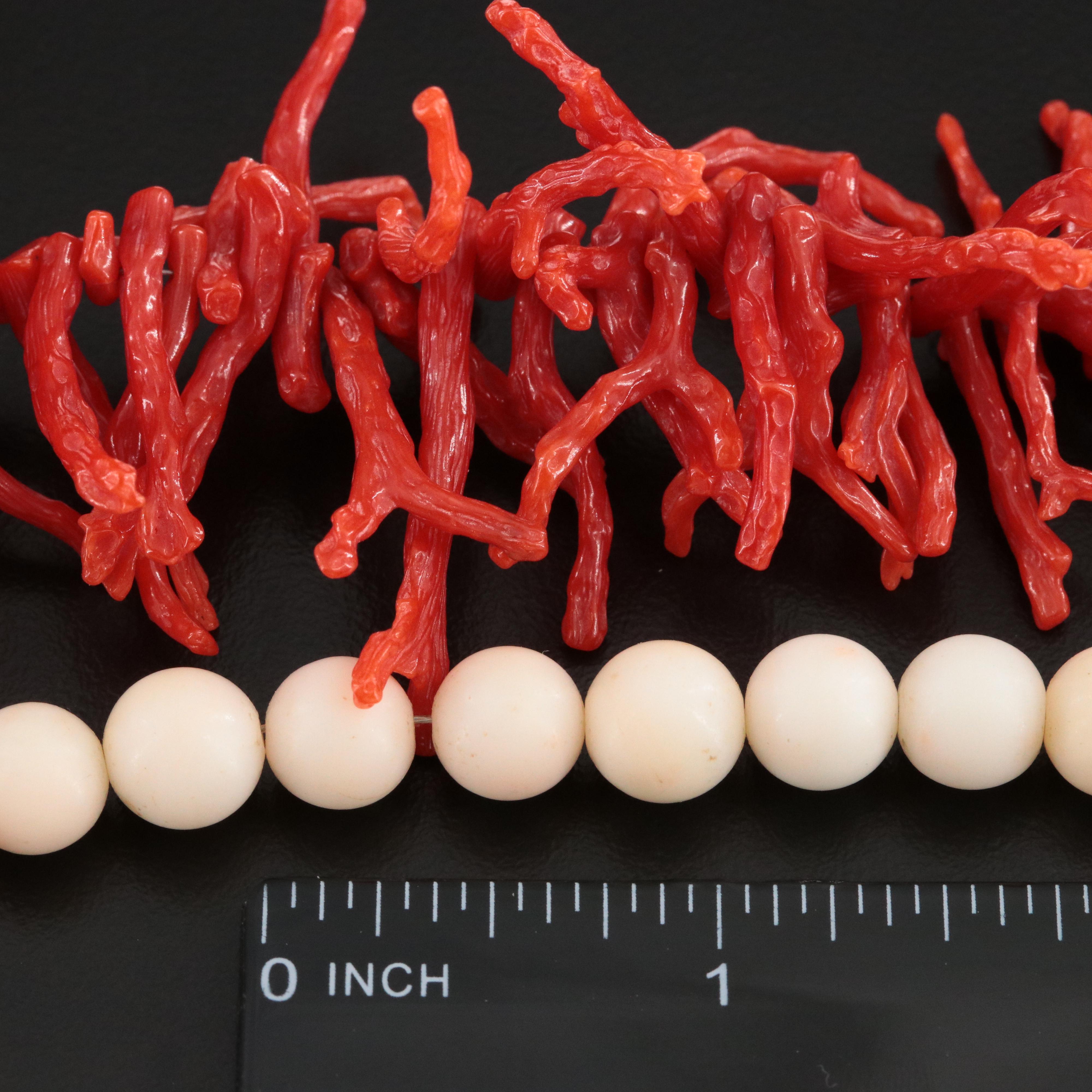 Beaded Coral and Graduated Coral Necklaces