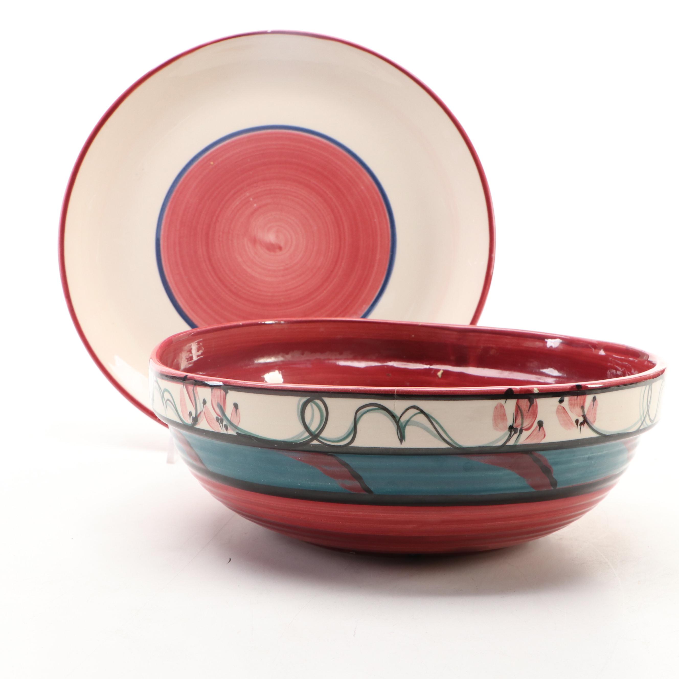 Gail Pittman Wheel Thrown Bowl with Dinner Plate