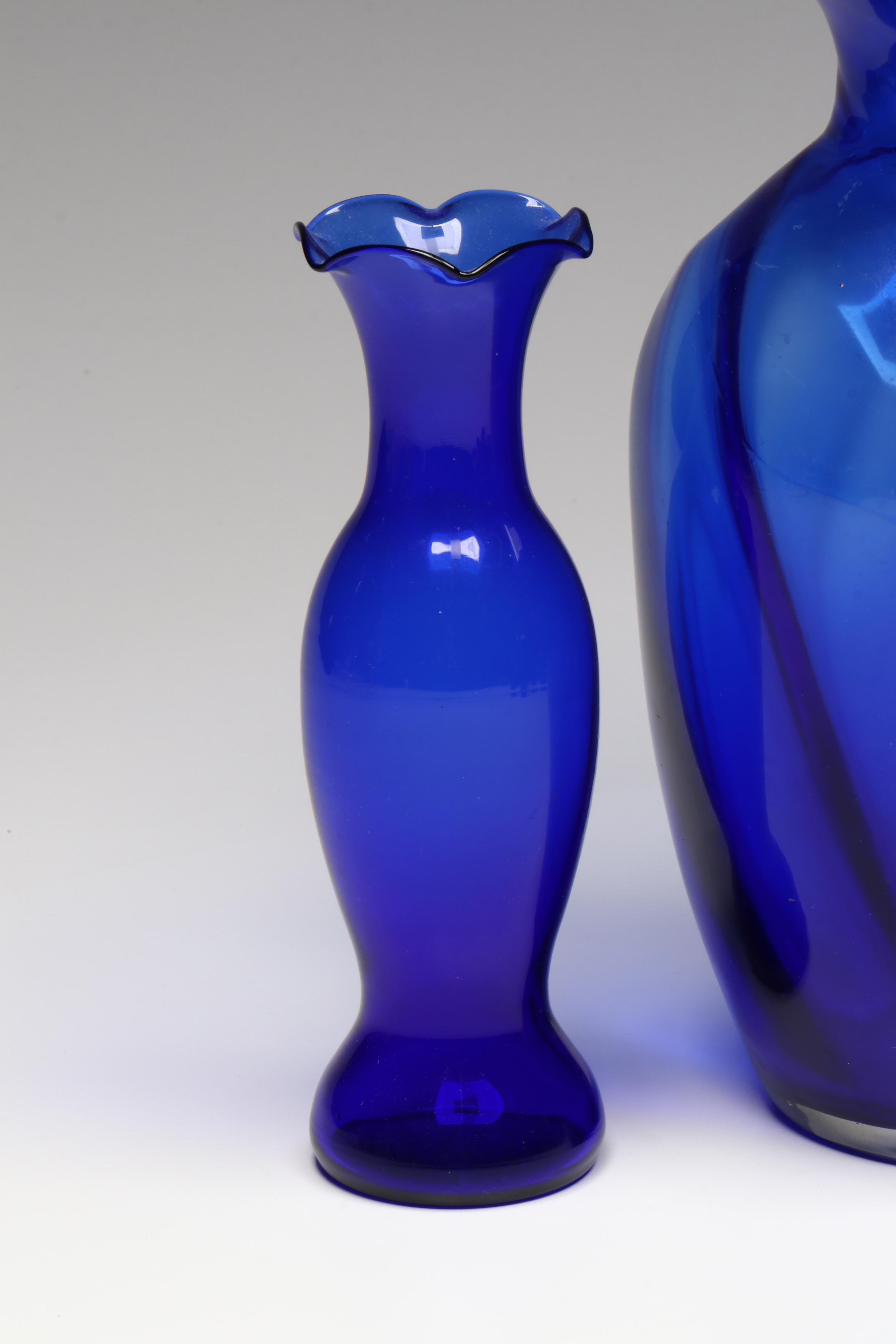 Cobalt Blue Glass Vases, Bottles, Glass and Jar