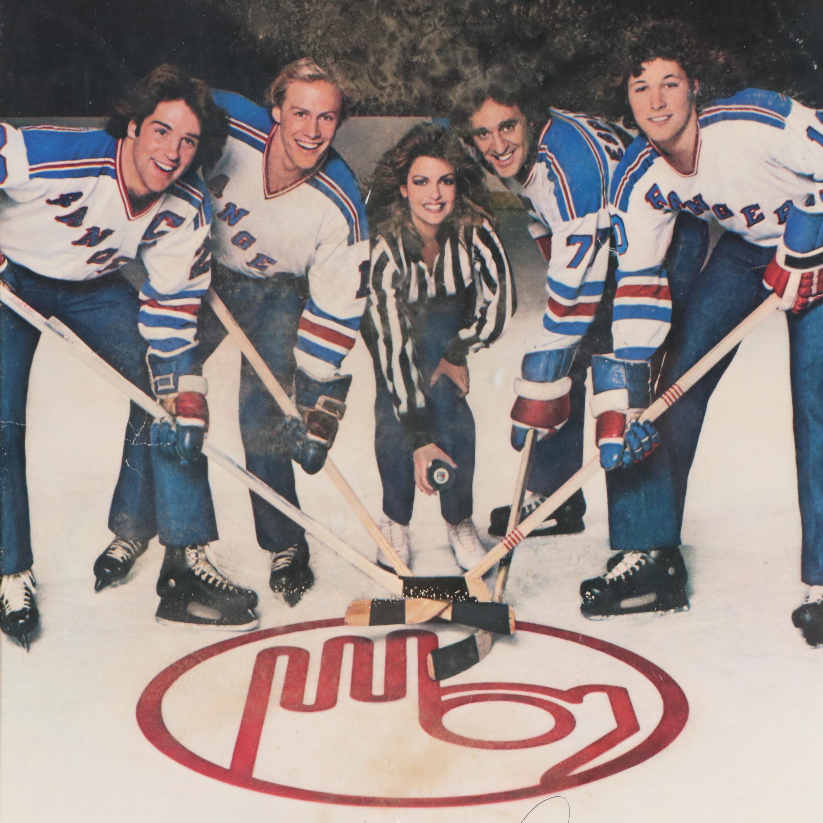 Sasson Jeans Advertisement With New York Rangers Hockey Team, Circa 1980