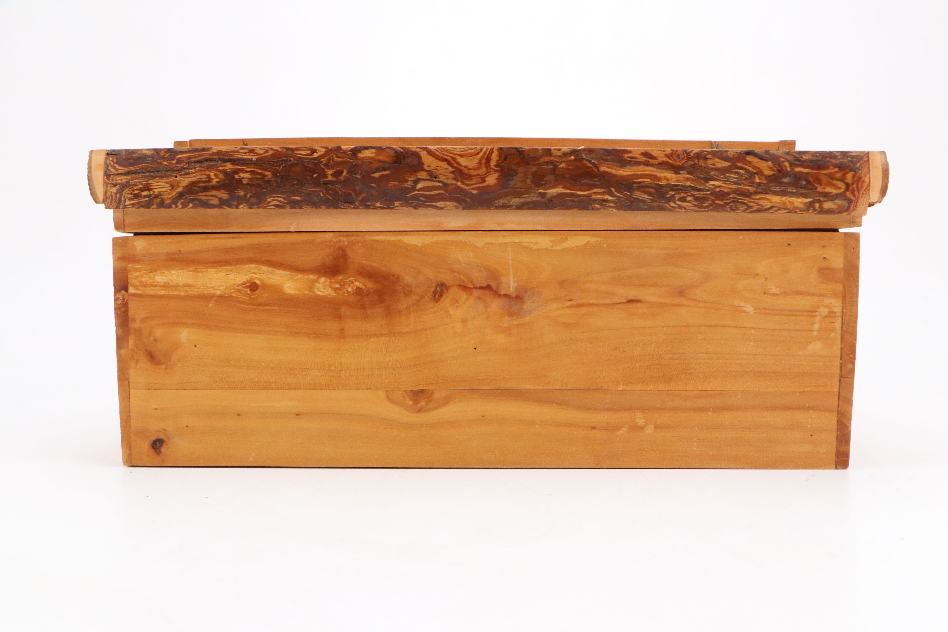 Robert Beaven Handcrafted Wood Box with Inlaid Ceramic Accents to Lid