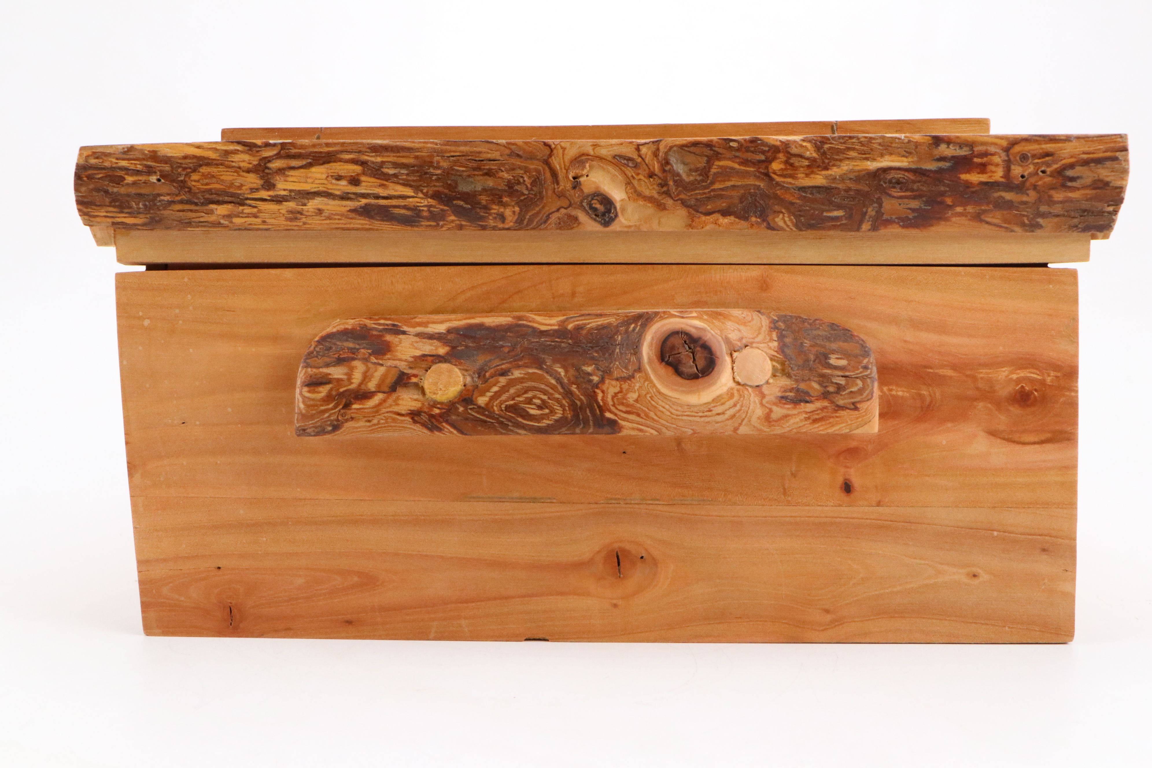 Robert Beaven Handcrafted Wood Box with Inlaid Ceramic Accents to Lid