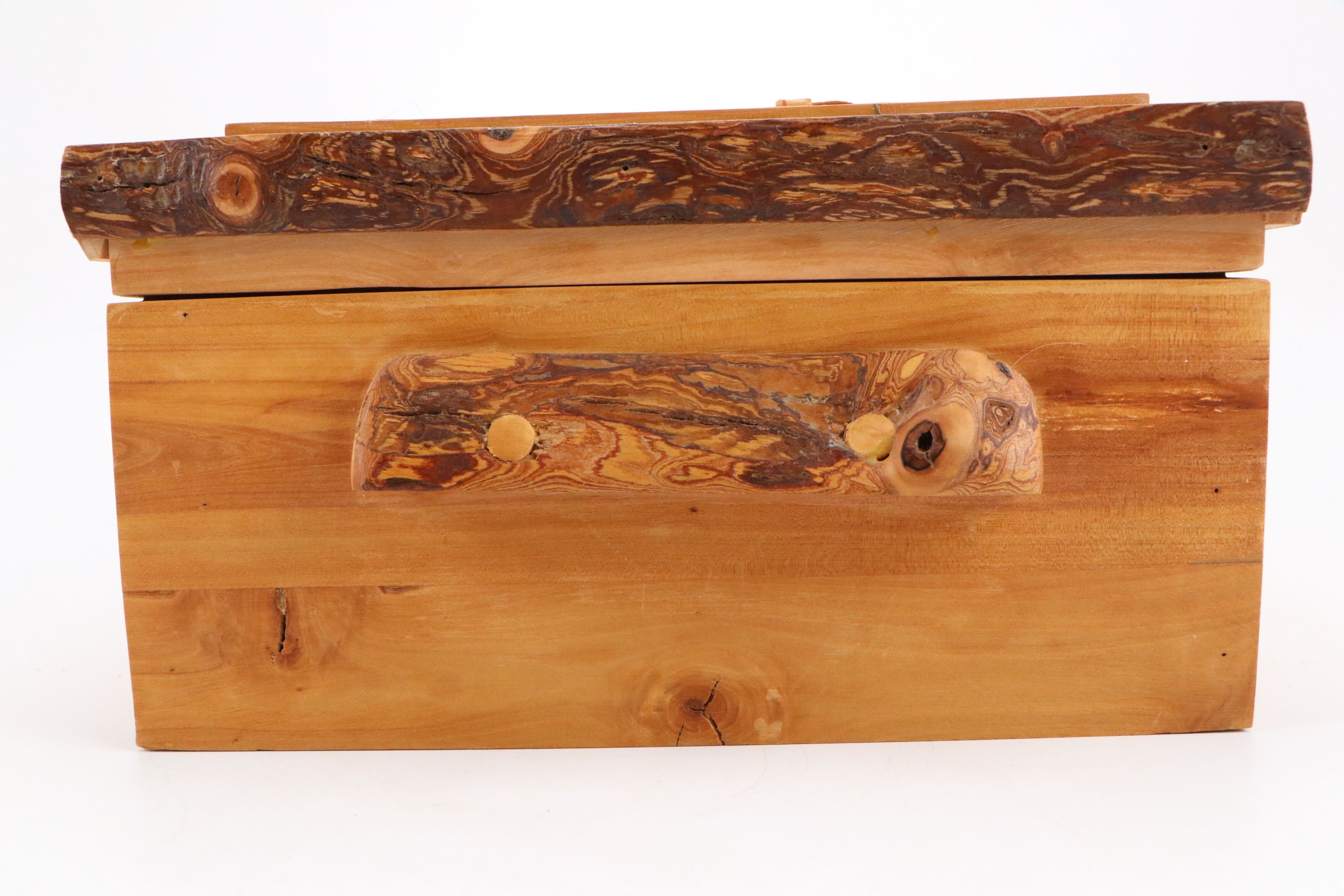 Robert Beaven Handcrafted Wood Box with Inlaid Ceramic Accents to Lid