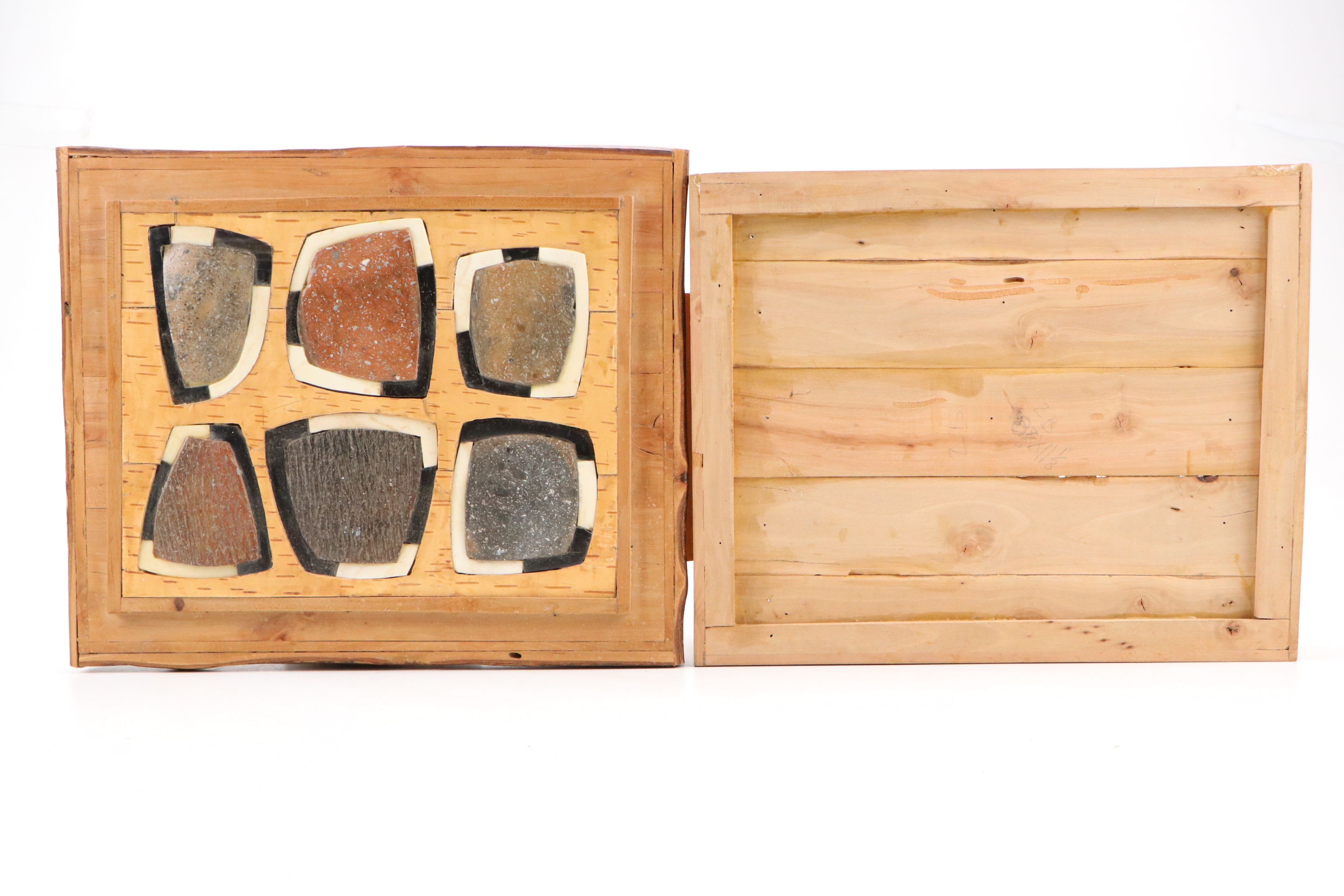 Robert Beaven Handcrafted Wood Box with Inlaid Ceramic Accents to Lid