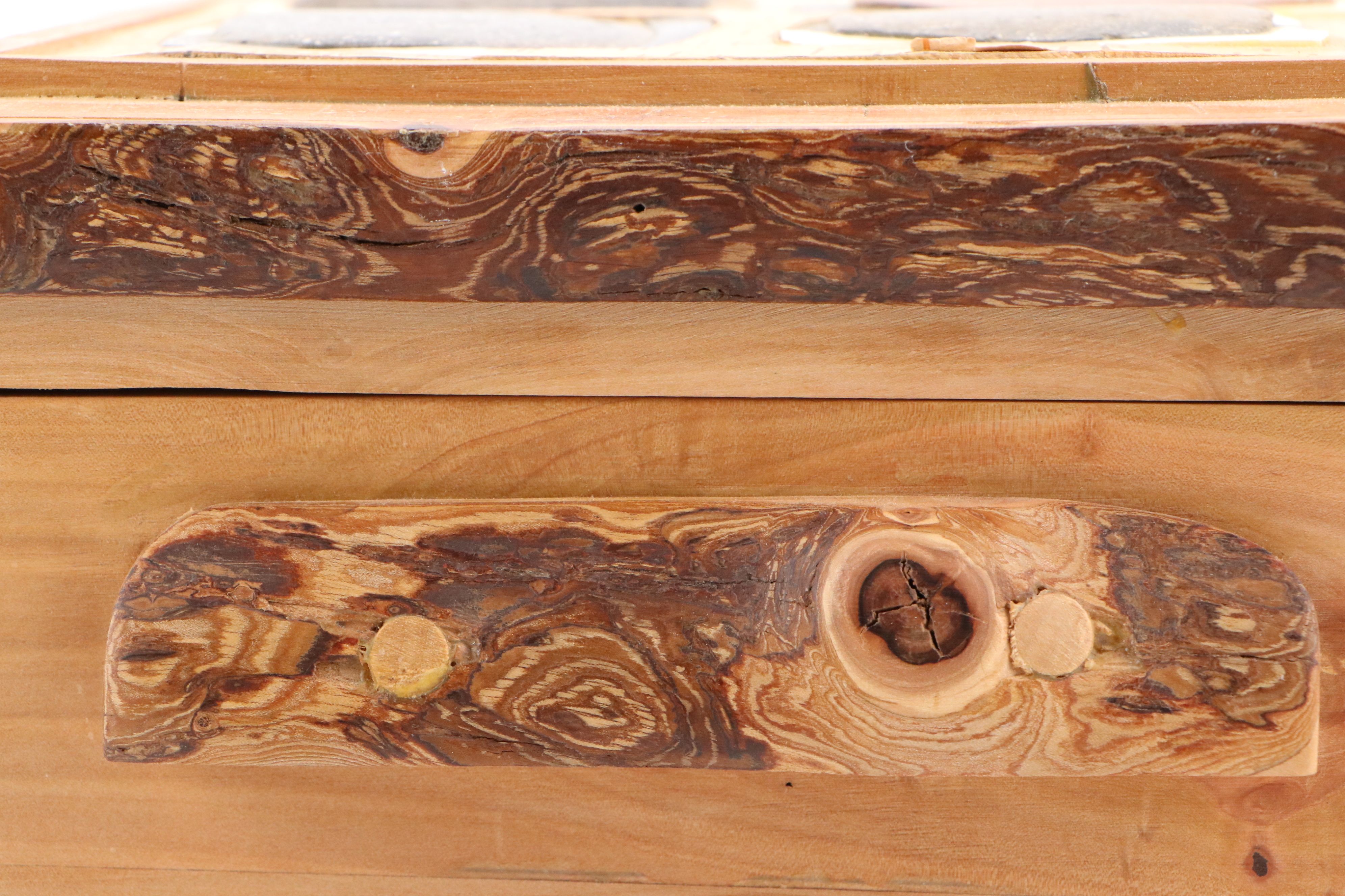 Robert Beaven Handcrafted Wood Box with Inlaid Ceramic Accents to Lid