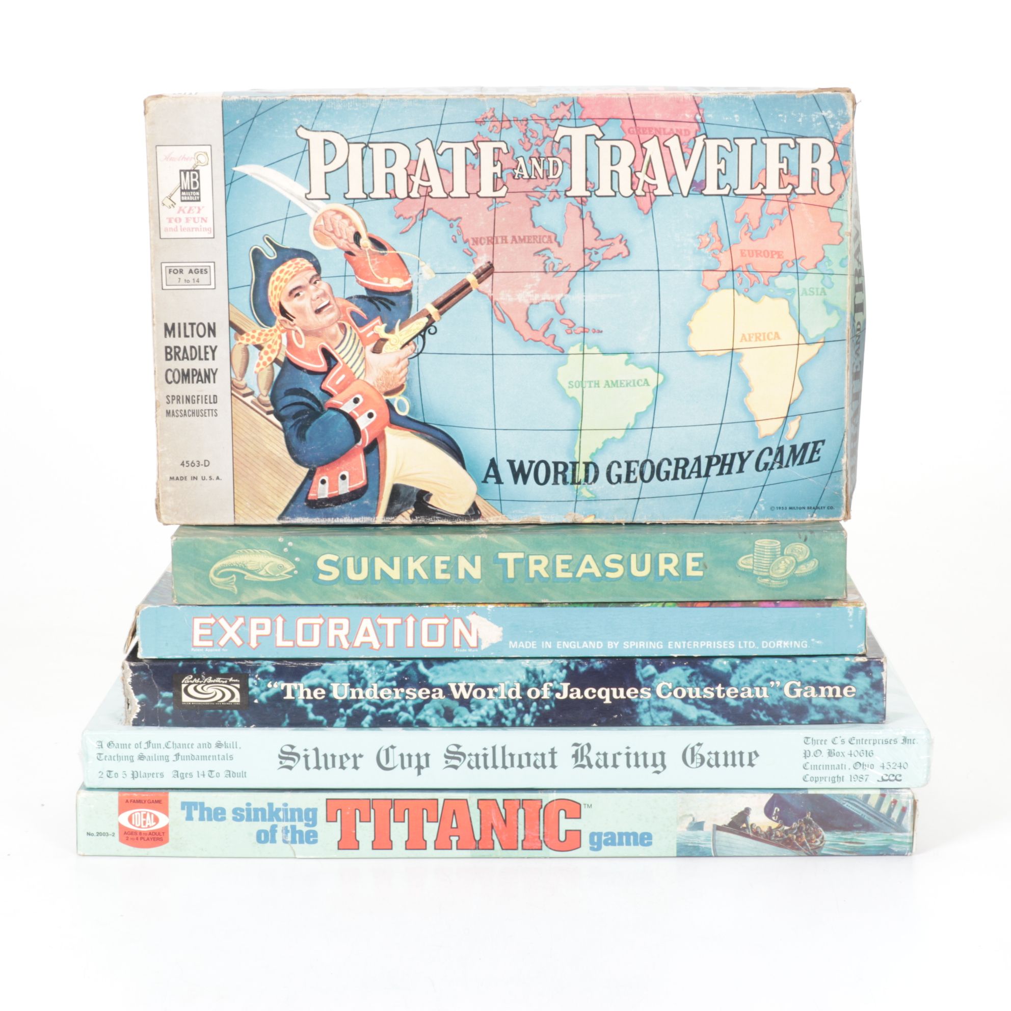 "Pirate and Traveler", "Exploration", and Four Other Ocean Related Board Games