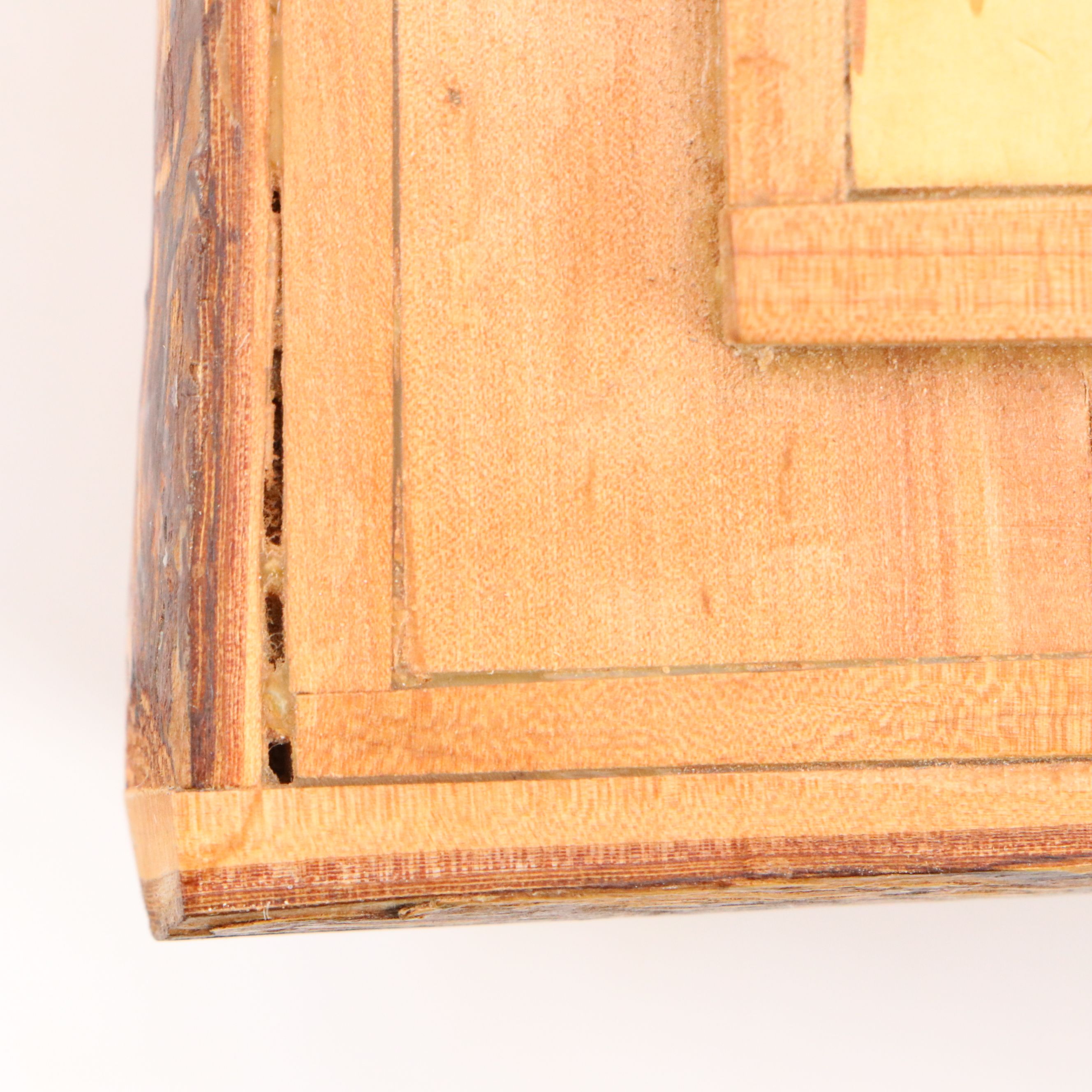 Robert Beaven Handcrafted Wood Box with Inlaid Ceramic Accents to Lid