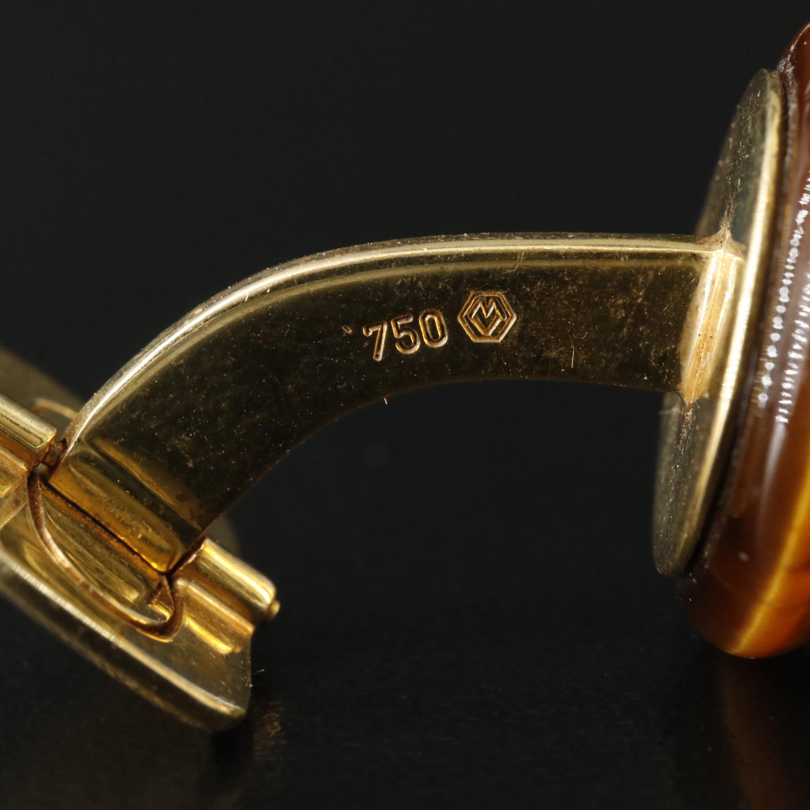 Scrap 18K Cufflinks with Tiger's Eye