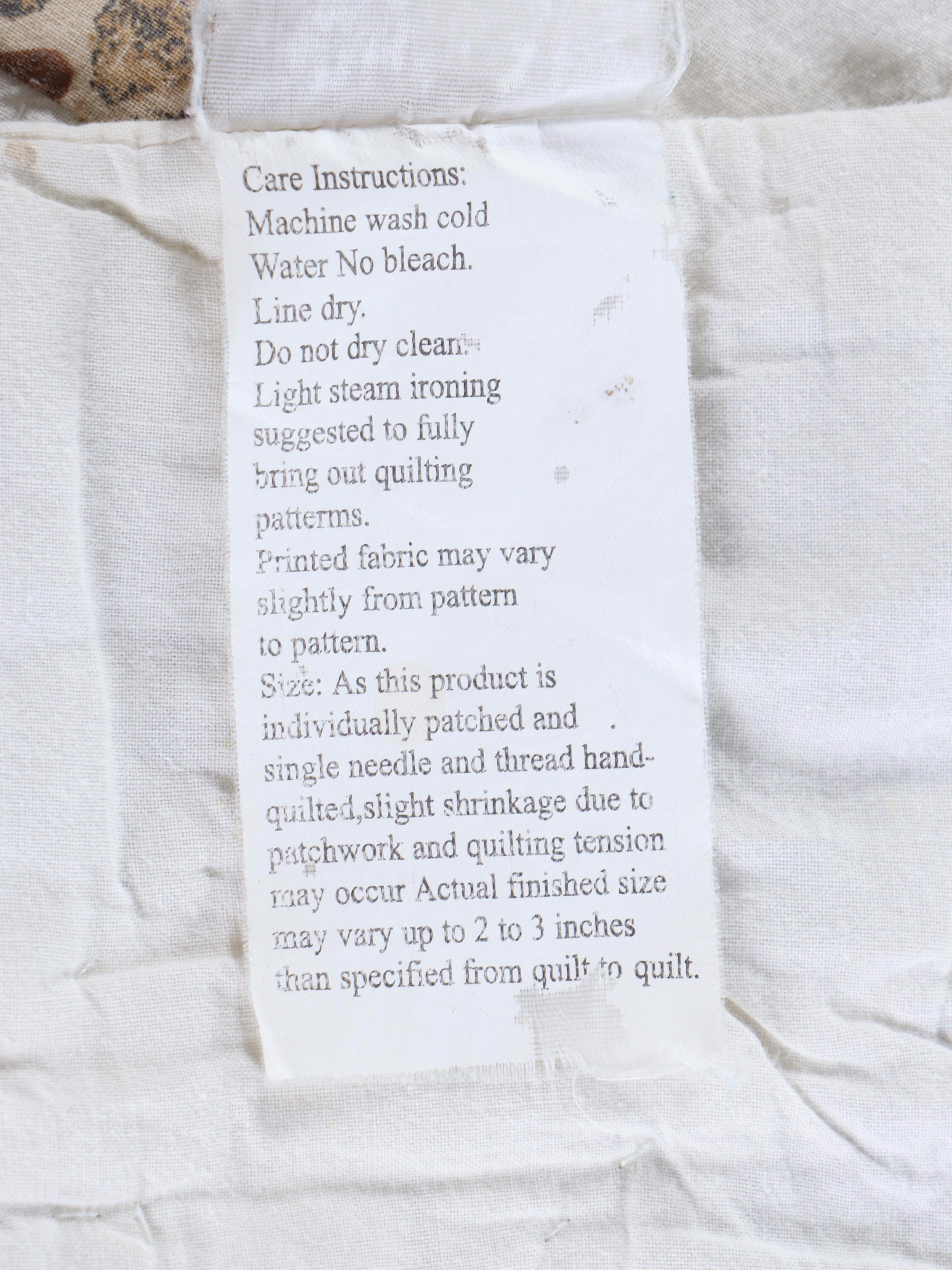 Double Wedding Ring Cotton Quilt with Cabin Style Hanging Quilt