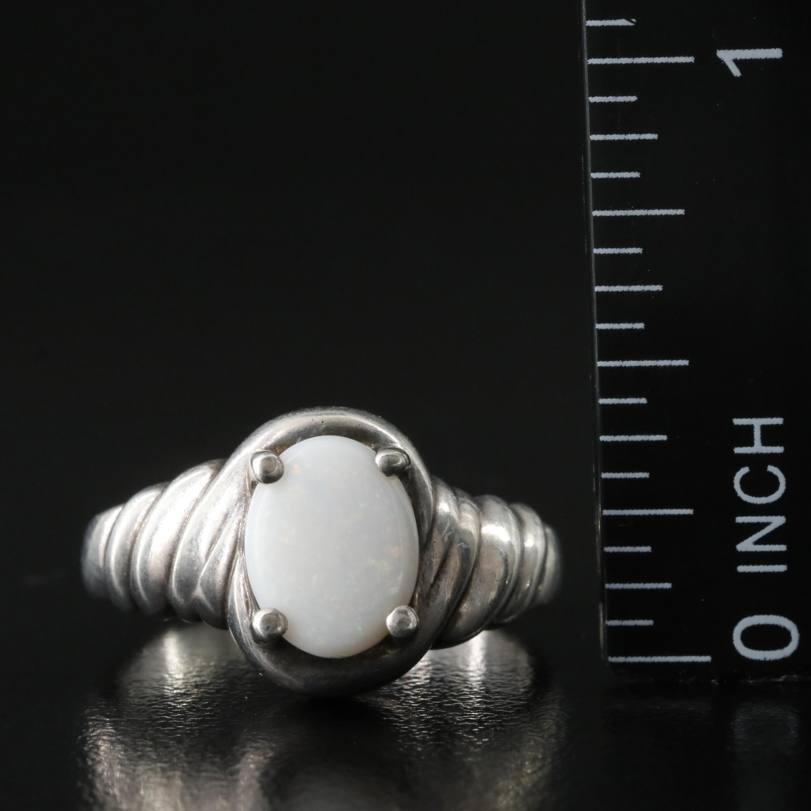 Sterling Opal and White Agate Rings