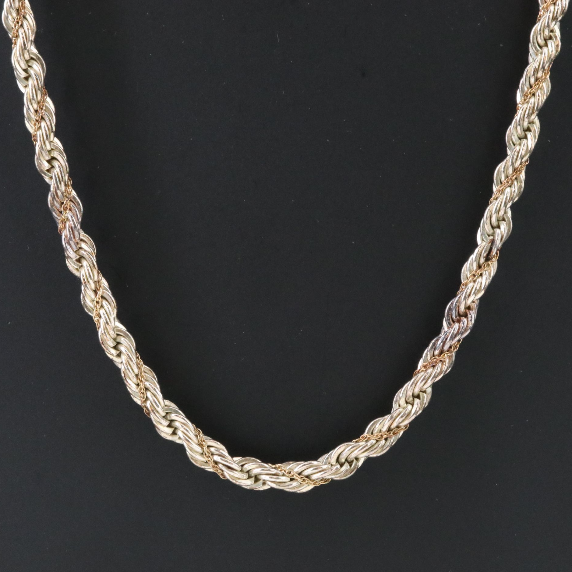 Tiffany & Co. Sterling Twisted Rope Chain Necklace with 18K Accent