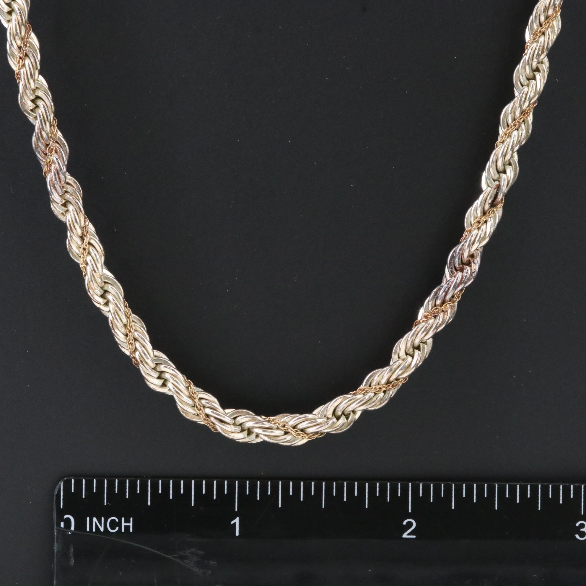 Tiffany & Co. Sterling Twisted Rope Chain Necklace with 18K Accent