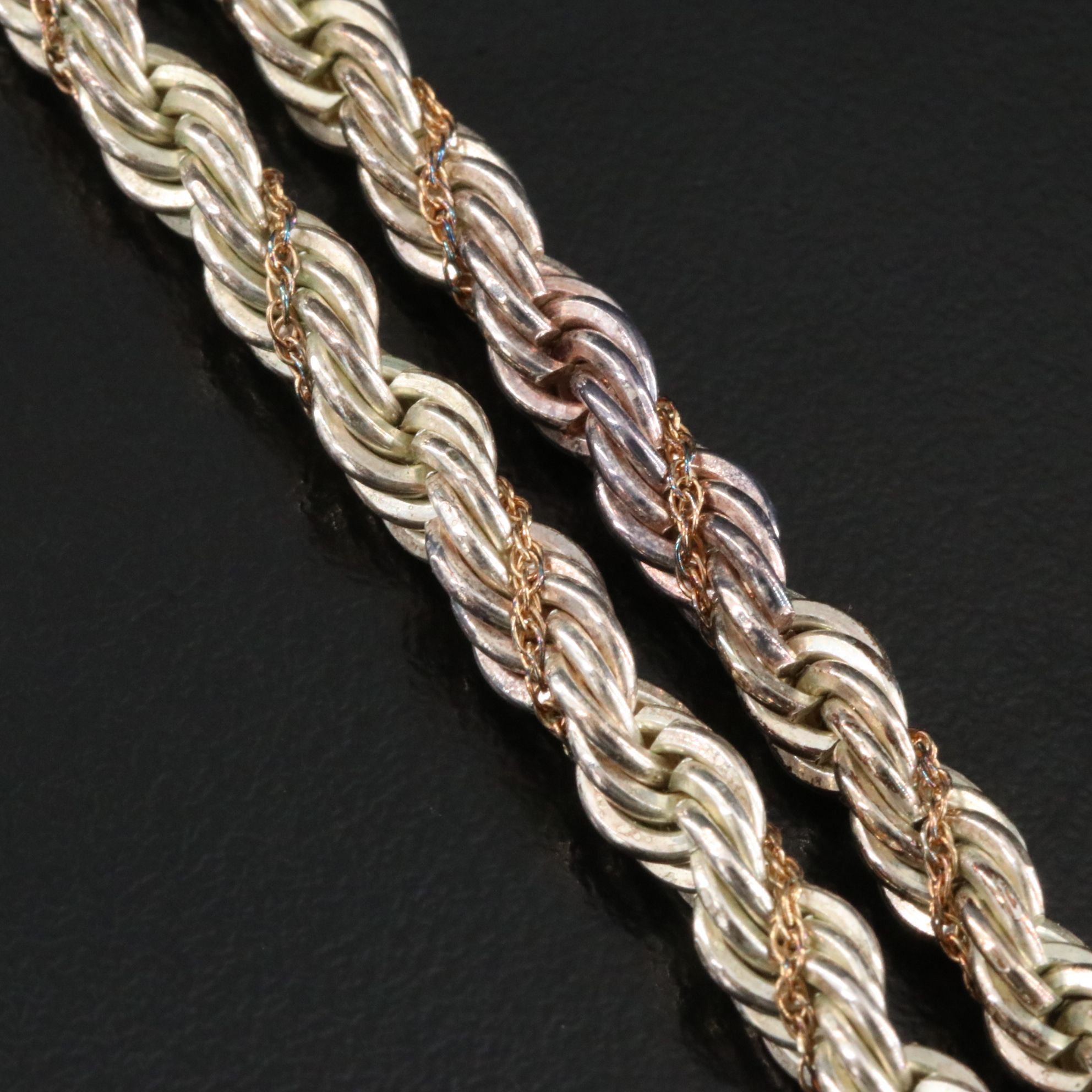 Tiffany & Co. Sterling Twisted Rope Chain Necklace with 18K Accent