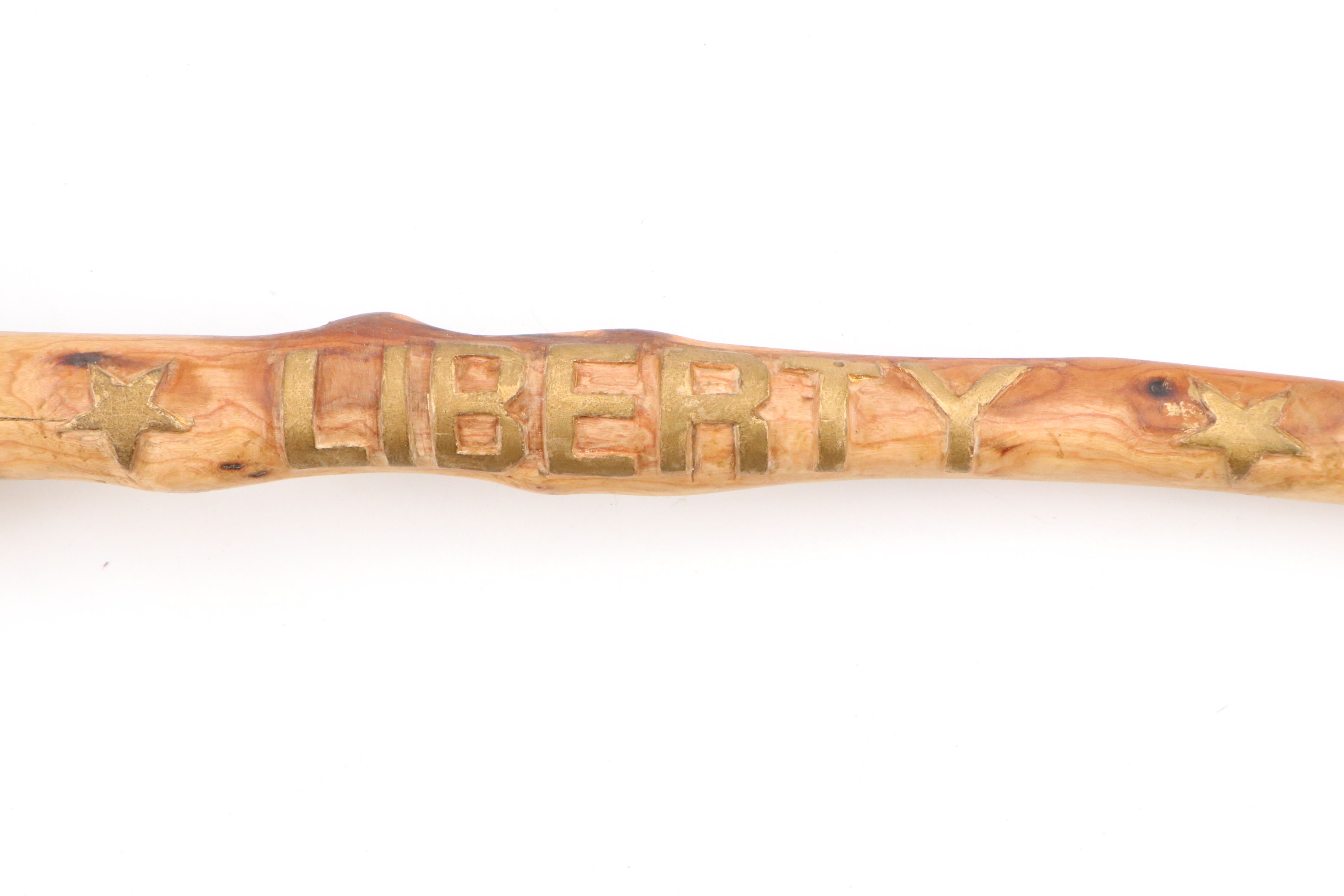 Robert Beaven Hand-Carved "Justice Liberty" Polychrome Cane
